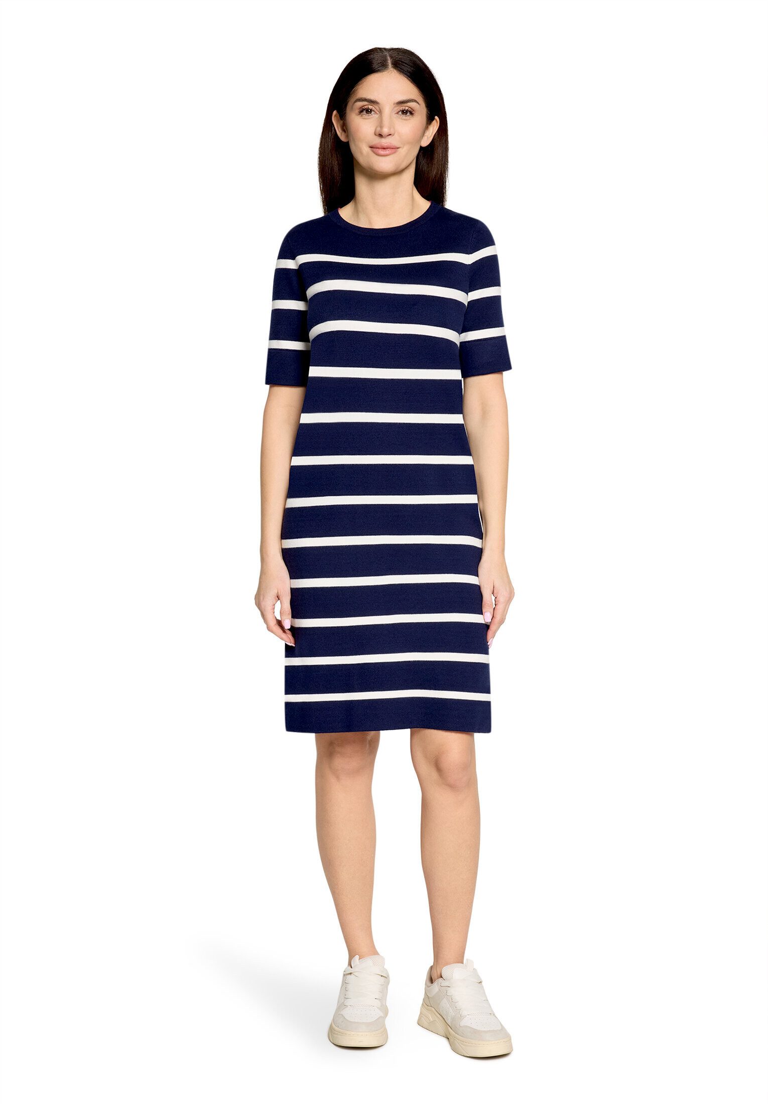 Cartoon Strickkleid Damen mit Rundhalsausschnitt