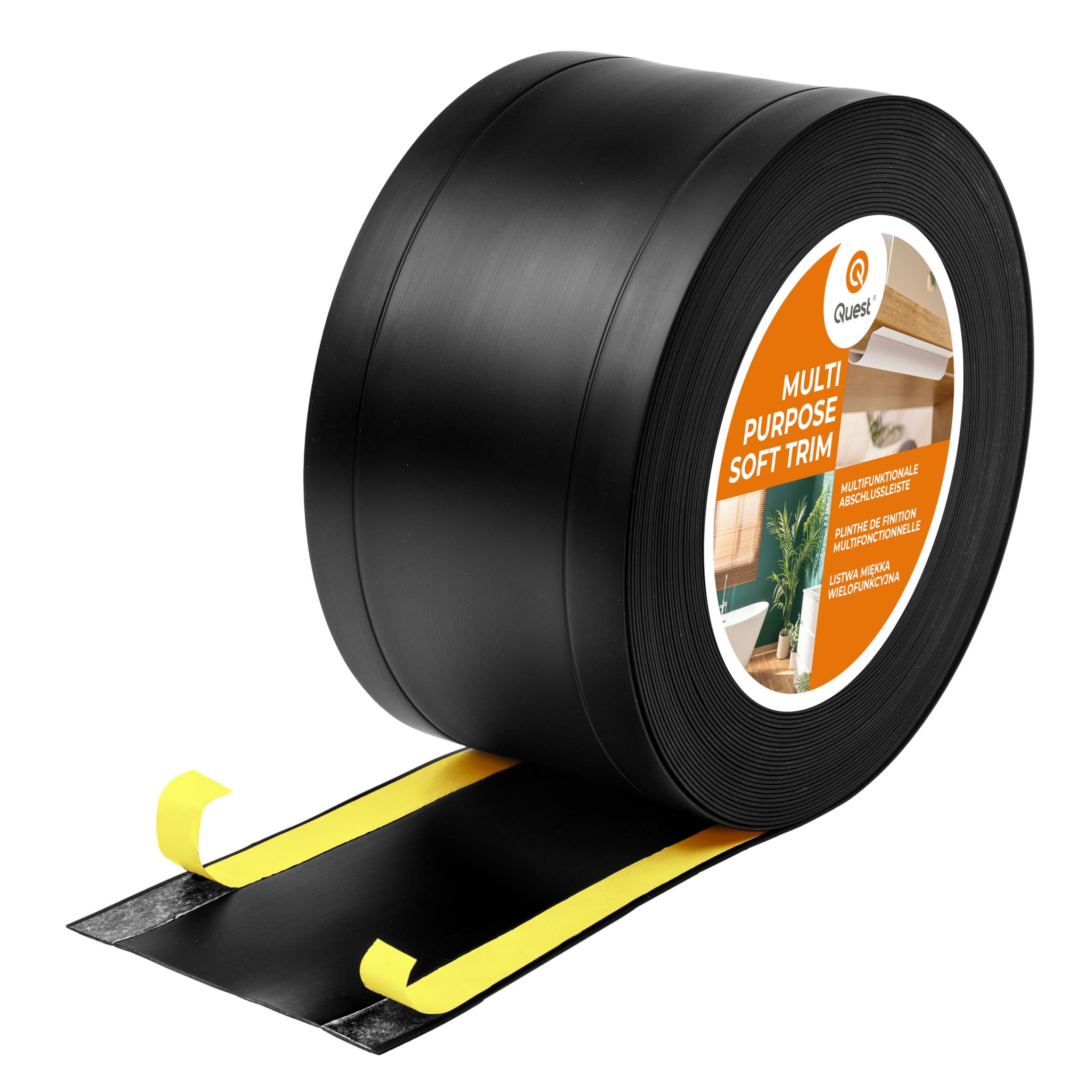 Quest Abschlussleiste Multifunktionsleiste W1 6in1 selbstklebend 75 mm, Selbstklebend, Kunststoff (PVC), 1-St., selbstklebend, 6in1, 75 mm, 5-m-Rolle