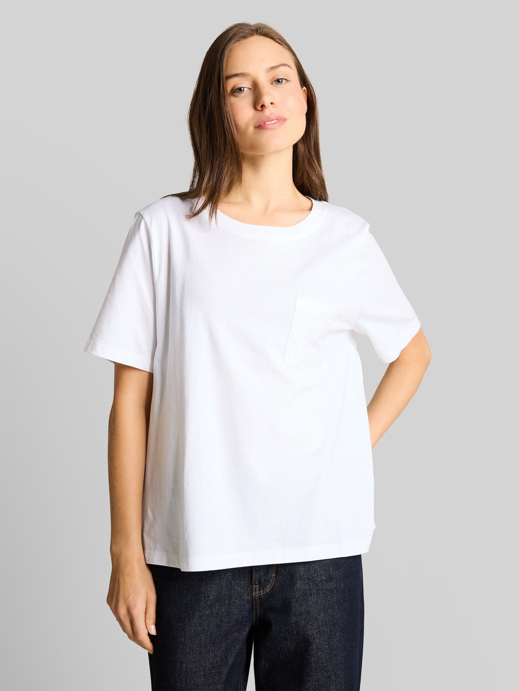 TOM TAILOR T-Shirt T-Shirt Boxy Fit T-Shirt mit Brusttasche