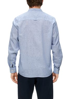 s.Oliver Langarmhemd Regular: Hemd aus Baumwoll-Leinen-Mix