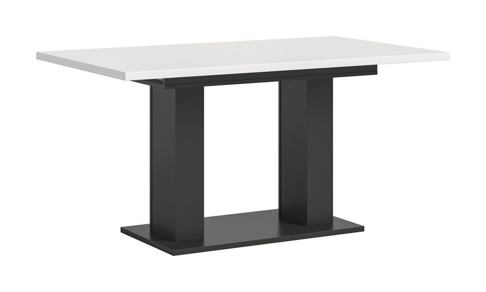xonox.home Esstisch Esstisch Motion, ausziehbar, Doppelsäulen-Fußgestell, weiß / grau, Küchentisch, weiß