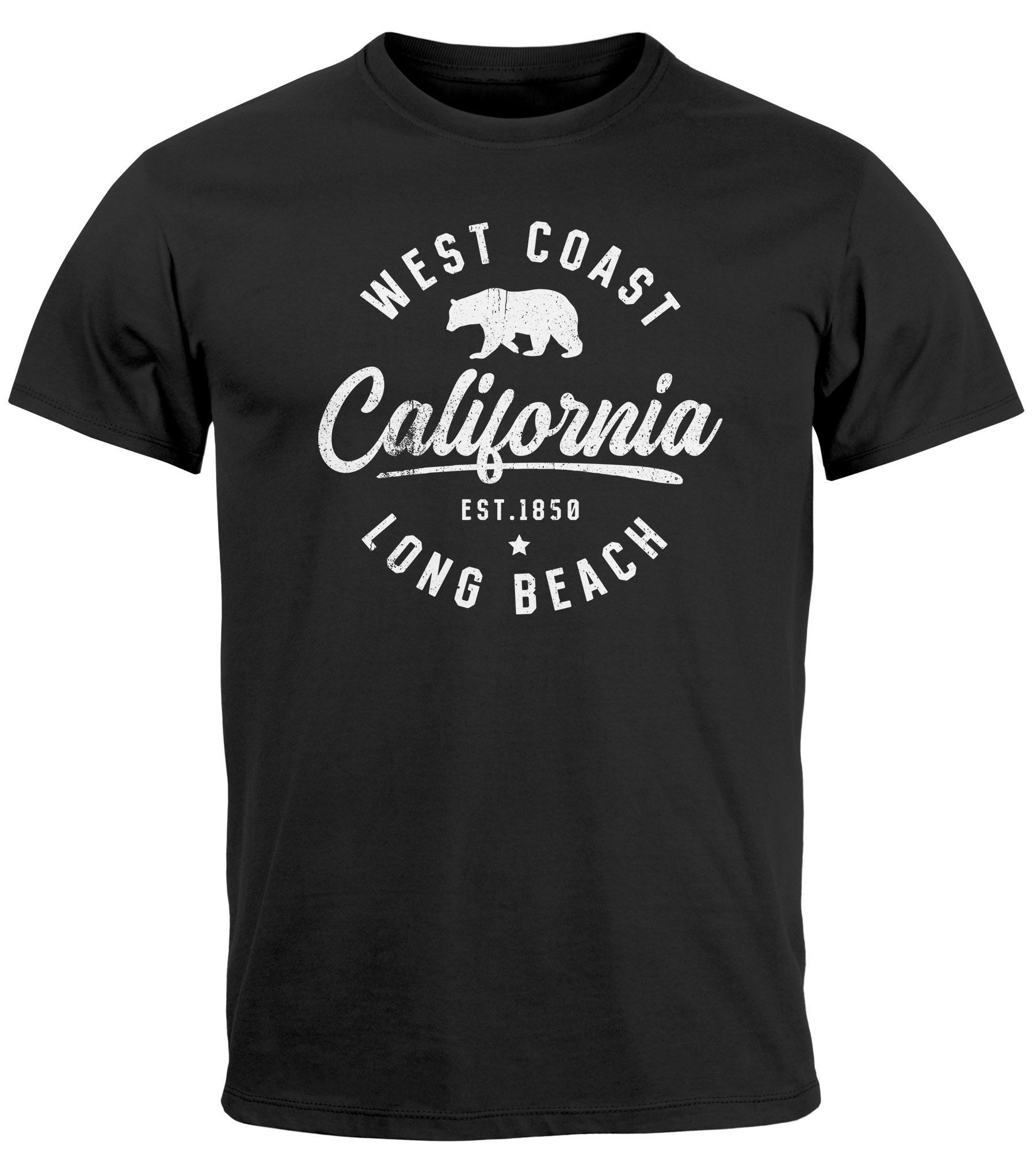 Neverless Print-Shirt Herren T-Shirt Print California günstig online kaufen