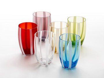 Zafferano Gläser-Set Gessato, bunte und handgemachte Gläser Mischbox, 6- teiliges Set