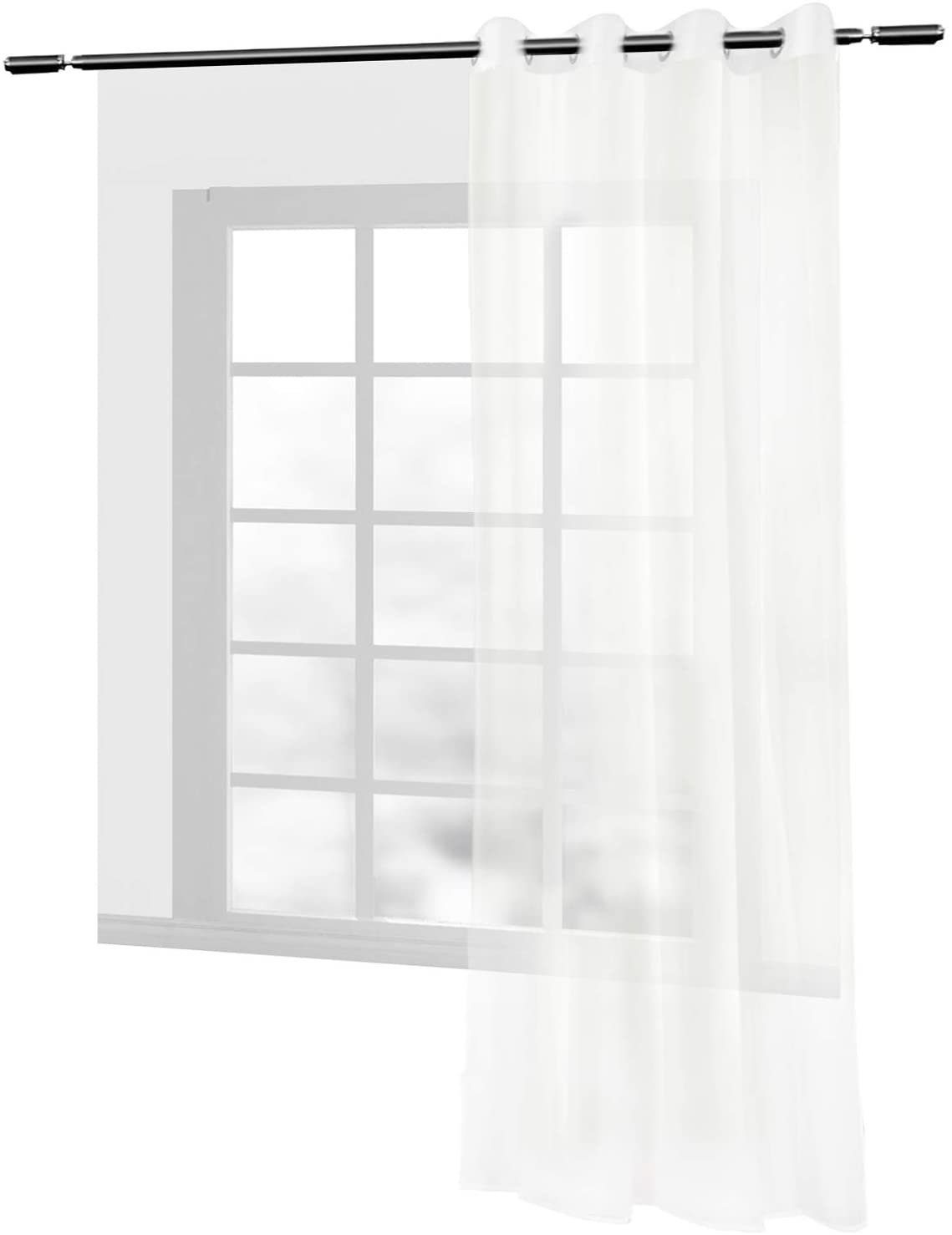 Woltu Gardine (1 St), halbtransparent, mit Ösen Stores Dekoschal Voile günstig online kaufen