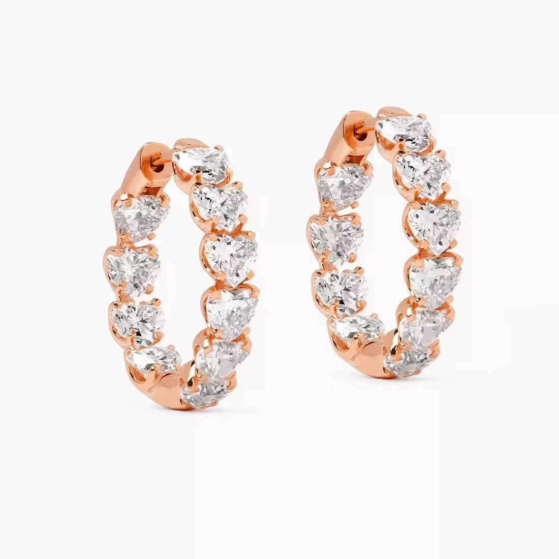 ROUGEMONT Paar Creolen Funkelnde Herz Creolen Ohrringe 925 Silber 18K Gold, günstig online kaufen