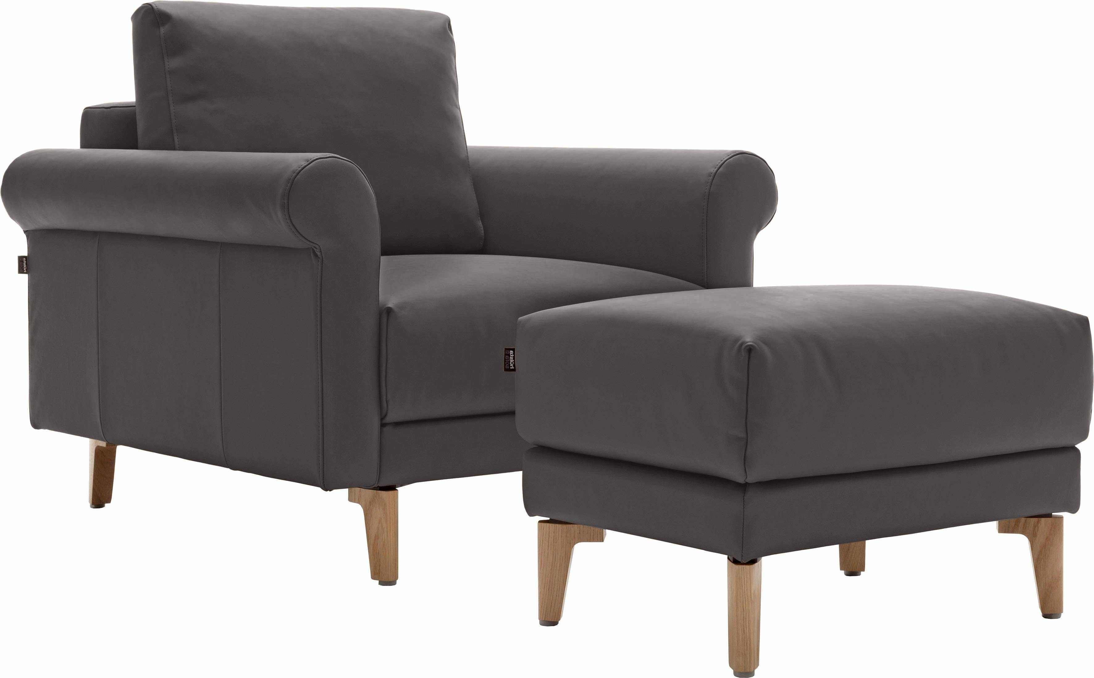 Creation BY ROLF BENZ Sessel CR.450, Designsessel, Loungesessel, modern Landhaus, mit tollem Sitzkomfort, Breite 88 cm, Fuß Nussbaum