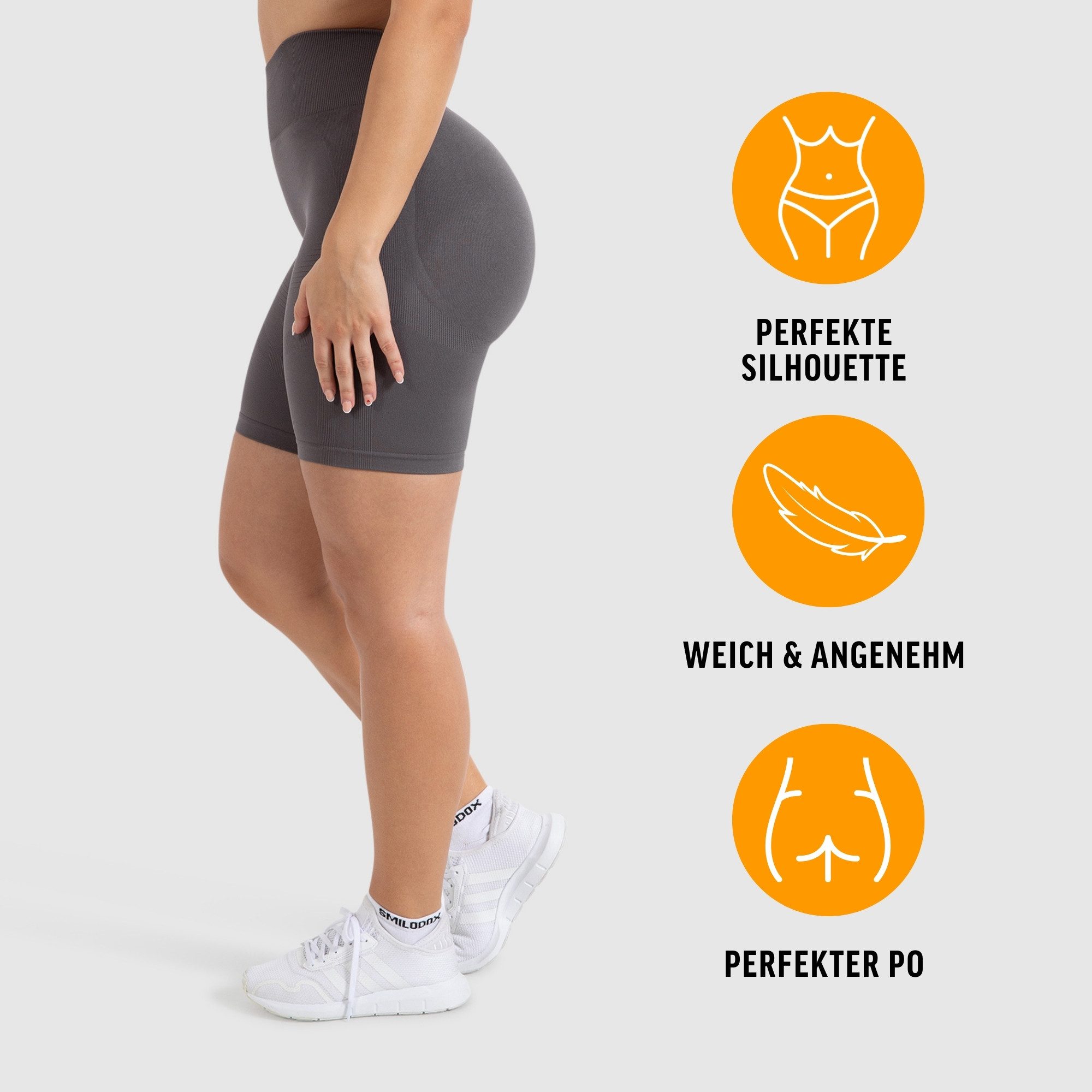 Smilodox Shorts Maria Solid, Radlerhose mit Scrunch Effekt für Sport, Allta günstig online kaufen