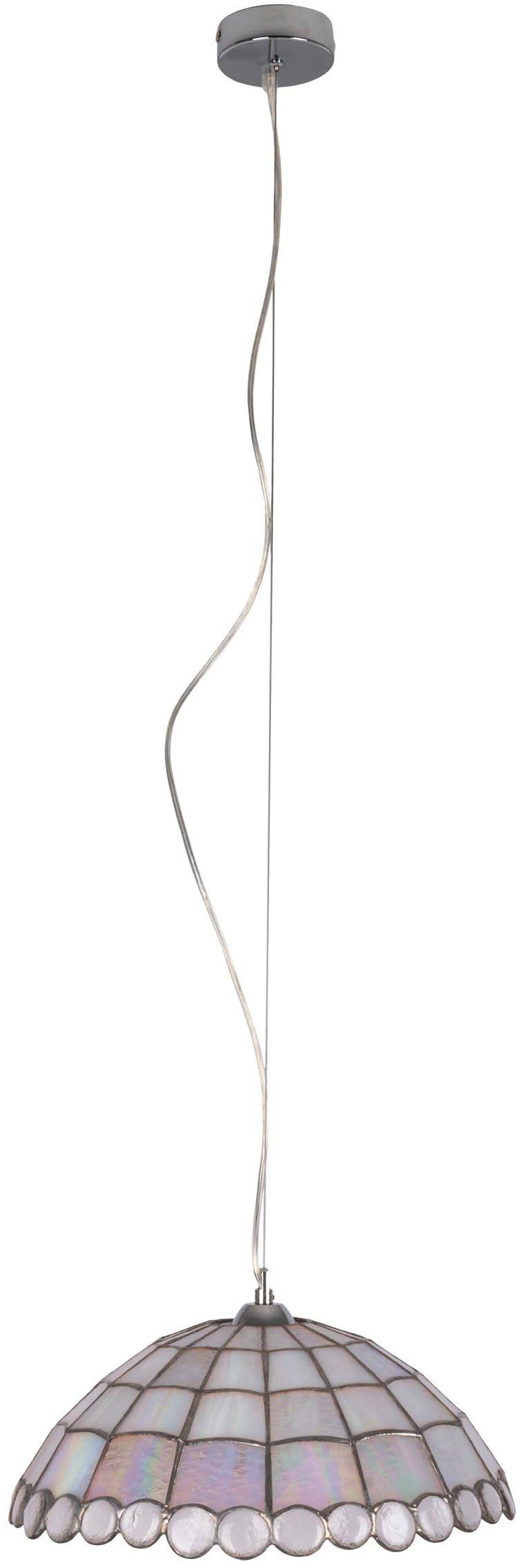 näve Pendelleuchte Diamonds, ohne Leuchtmittel, Tiffanypendelleuchte, excl. 1 x E27, Durchmesser 40cm, Eisen, Glas