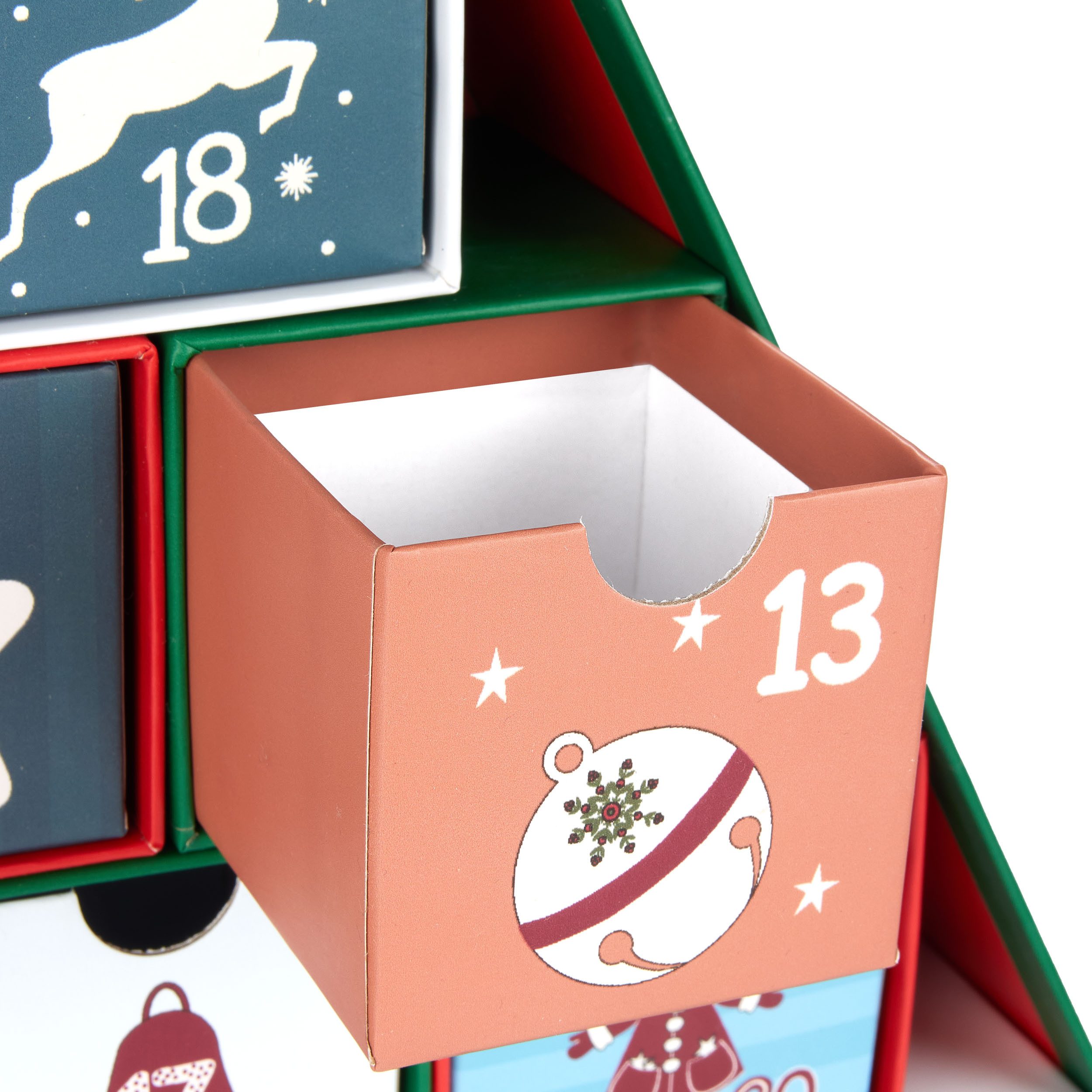 BRUBAKER befüllbarer Adventskalender Tannenbaum - Weihnachtskalender zum Befüllen (51 cm groß aus Pappe - Grün Bunt, 1-tlg), DIY Kalender mit 24 Türchen für Gut – Bild 5 von 5