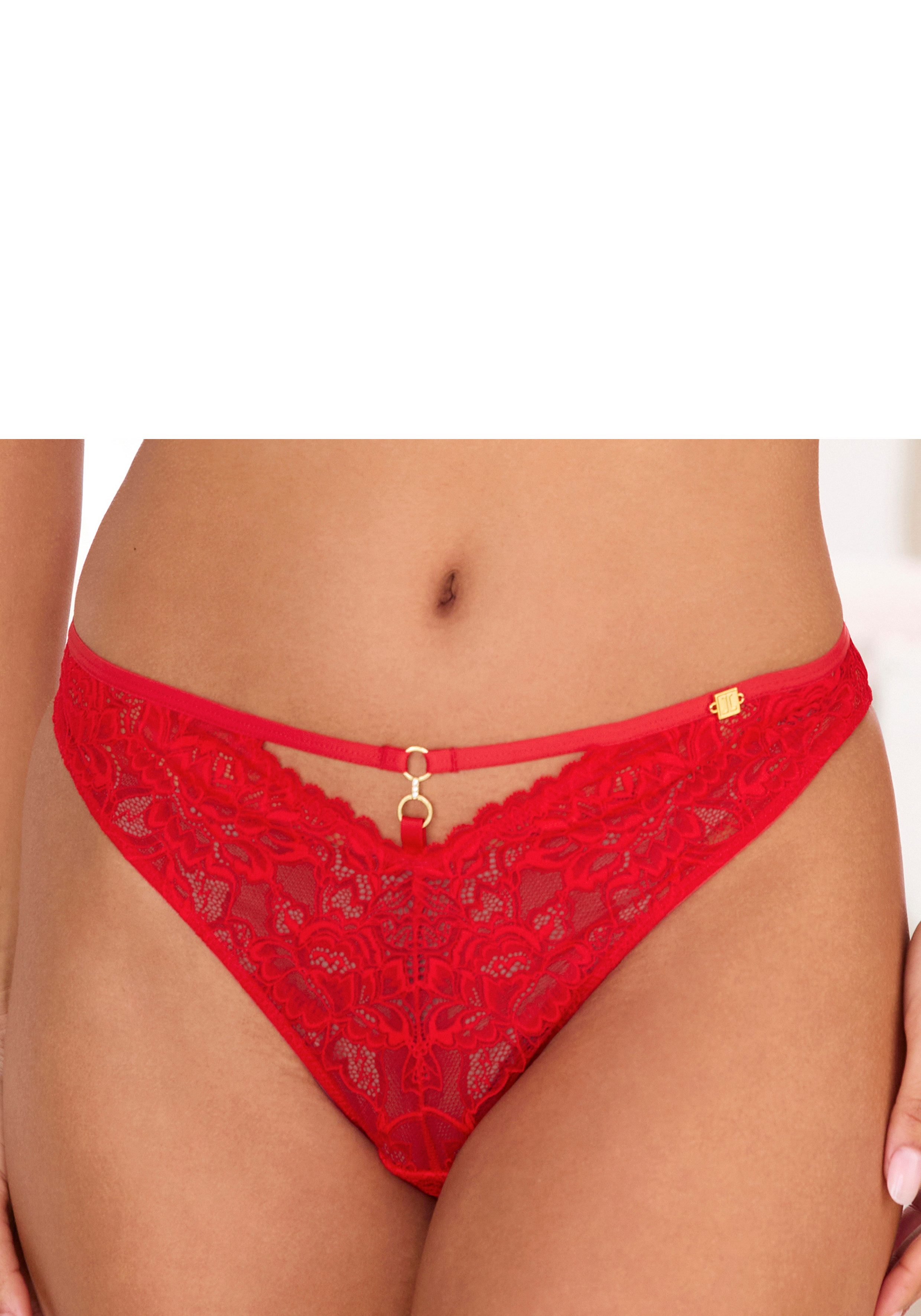 JETTE String mit aufregendem Bänder- und Ringdetail, sexy Dessous