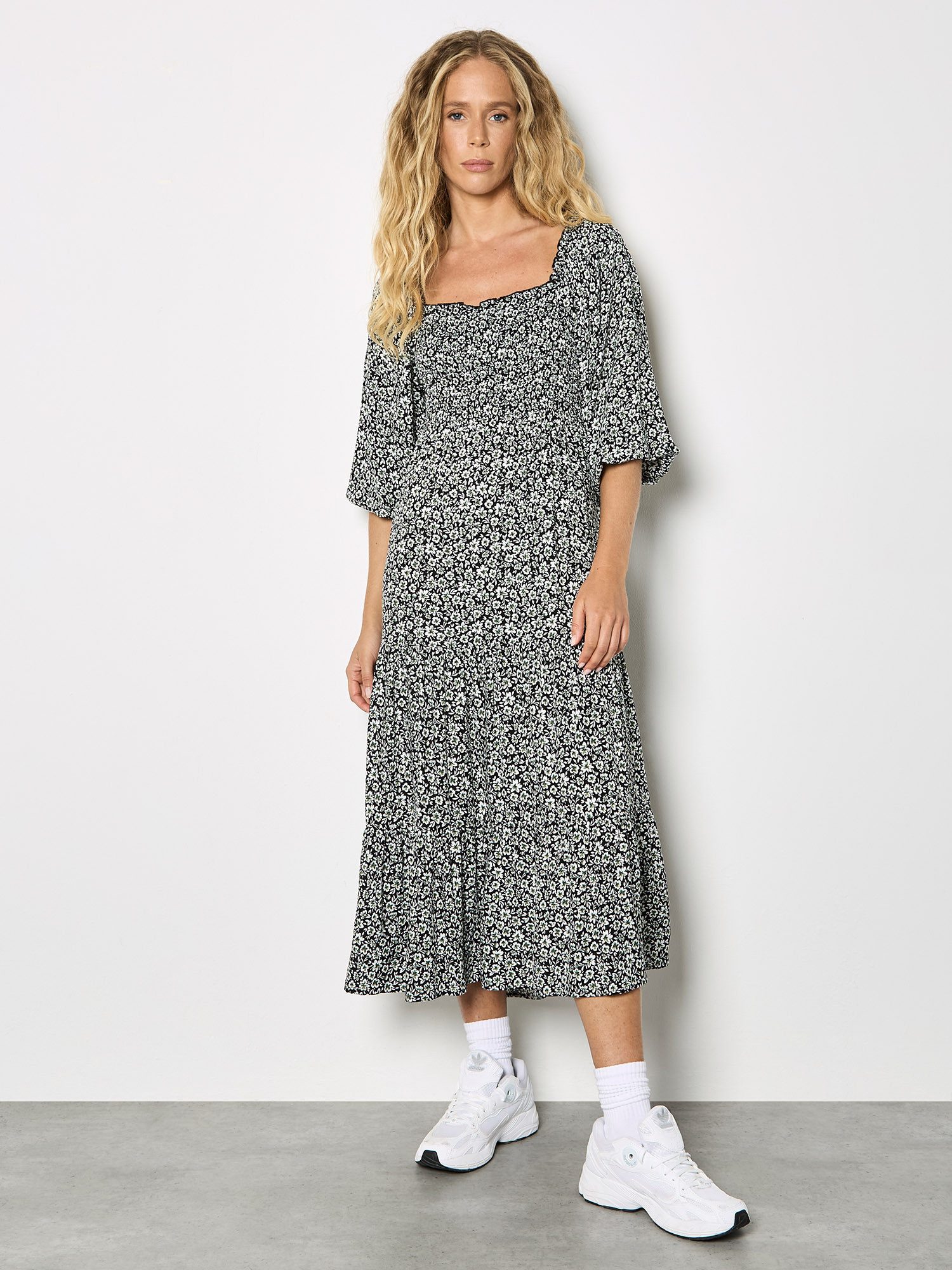 Apricot Midikleid Gemustert günstig online kaufen