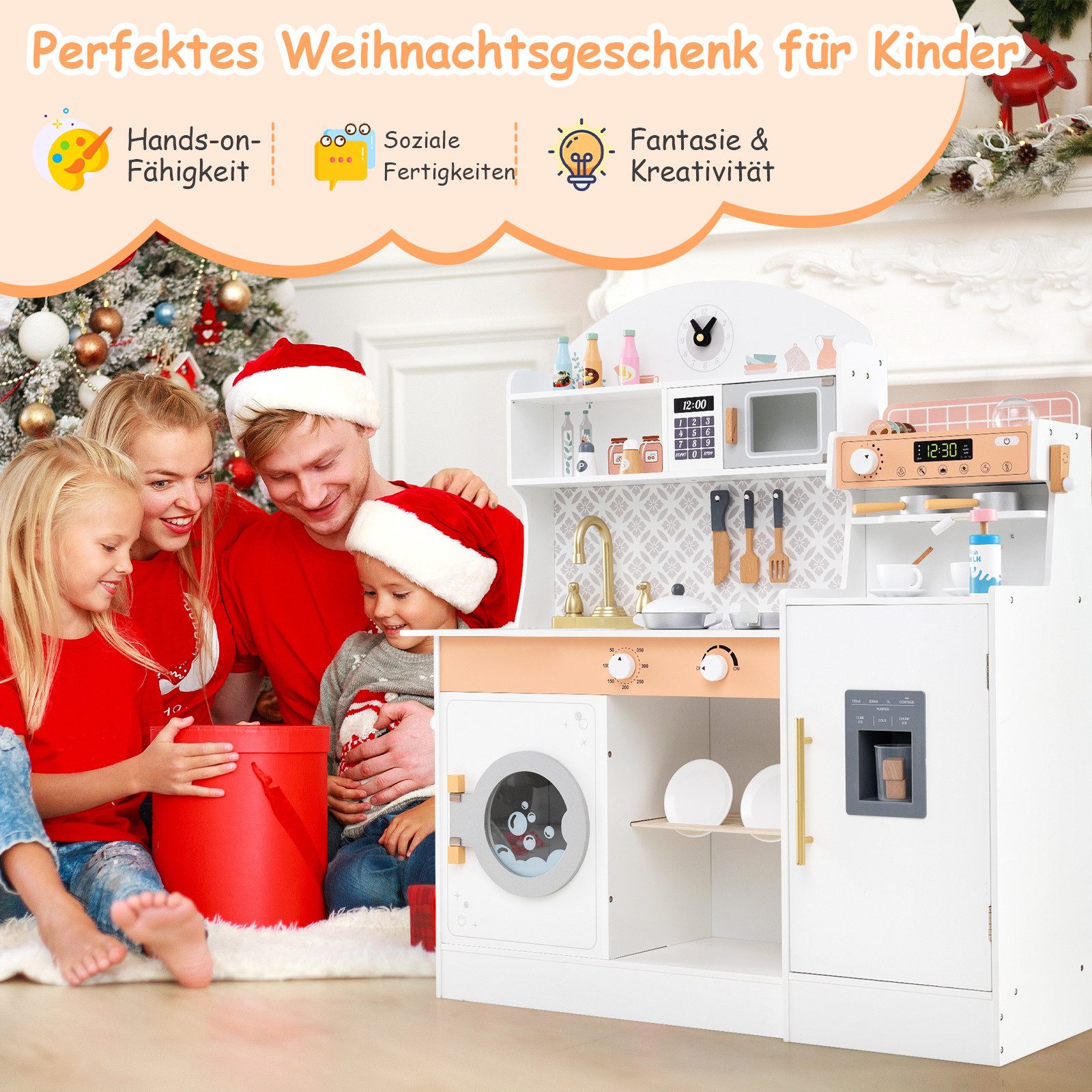 KOMFOTTEU Spielküche, Kinderküche Holzküche für Kinder günstig online kaufen