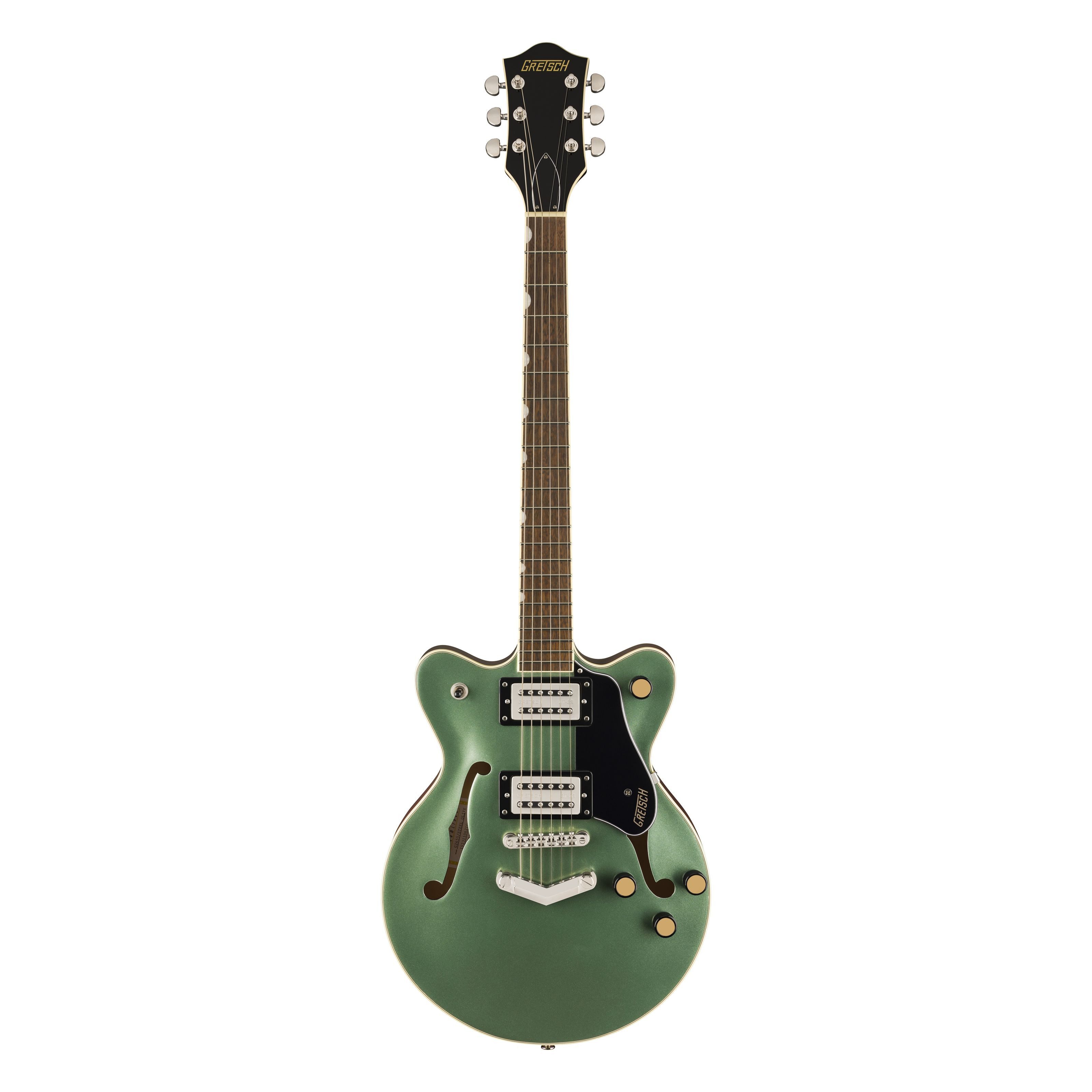 Gretsch Halbakustik-Gitarre, Halb-Akustik Gitarren, Hollow-Body Modelle, G2655 Streamliner Center Block Jr Double-Cut V-Stoptail Steel Olive