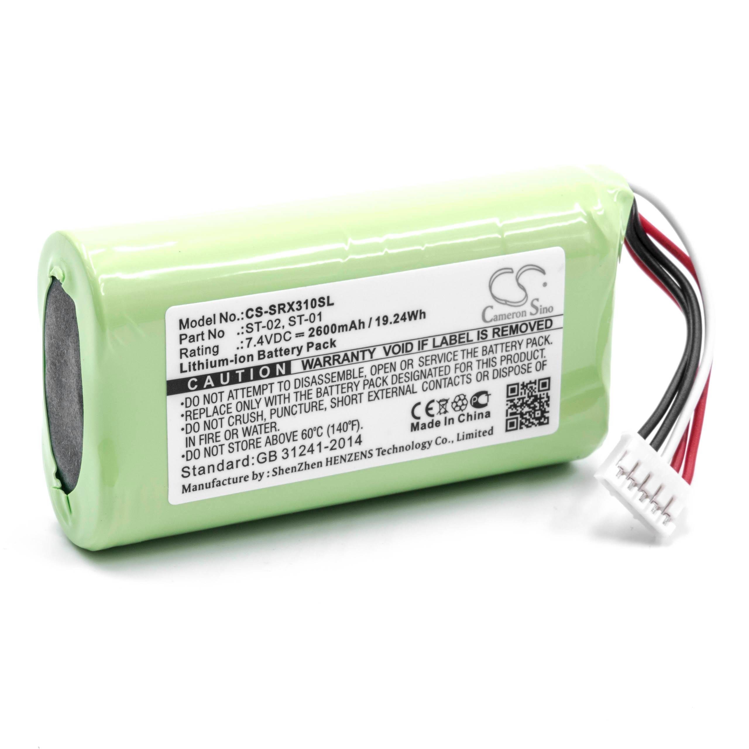 vhbw kompatibel mit Sony SRS-XB2, SRS-XB20, SRS-X3 Akku Li-Ion 2600 mAh (7,4 V)