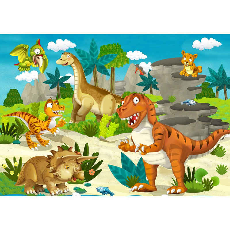 liwwing Fototapete »Fototapete Kinderzimmer Dino Dinosaurier Urzeit Trex liwwing no. 119«, Kindertapete
