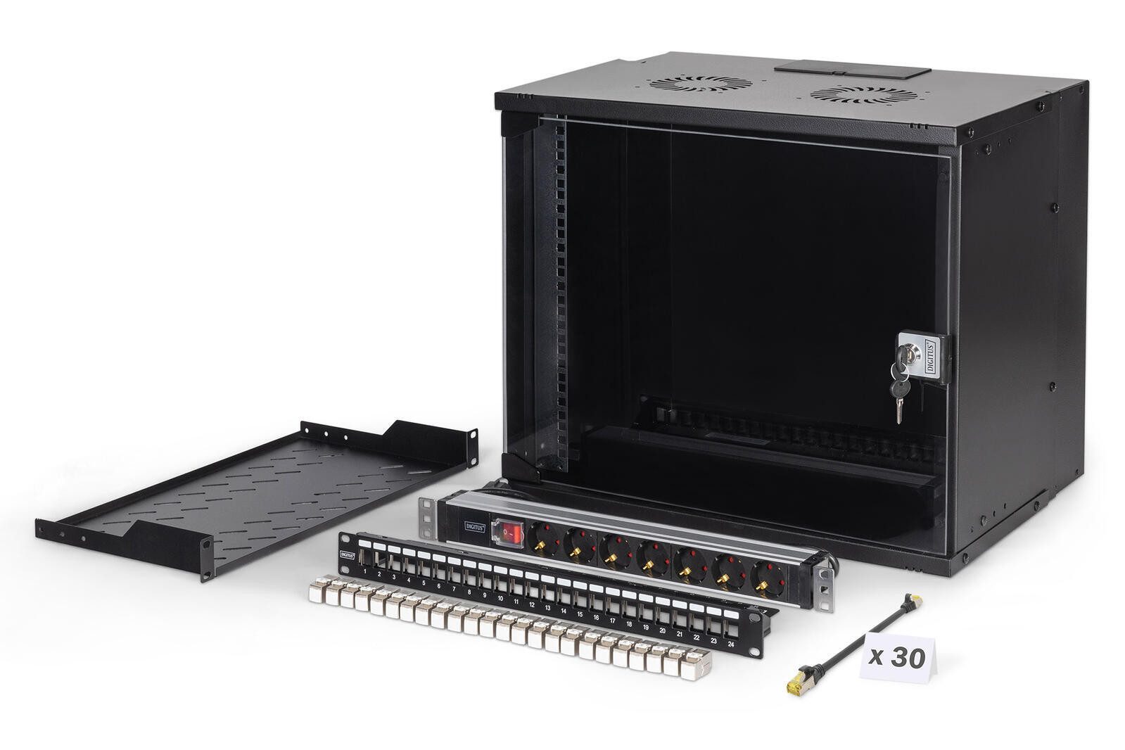 Netzwerkschrank Netzwerk-Set SOHO Pro, 483 mm (19) - 9HE, 540 x 4