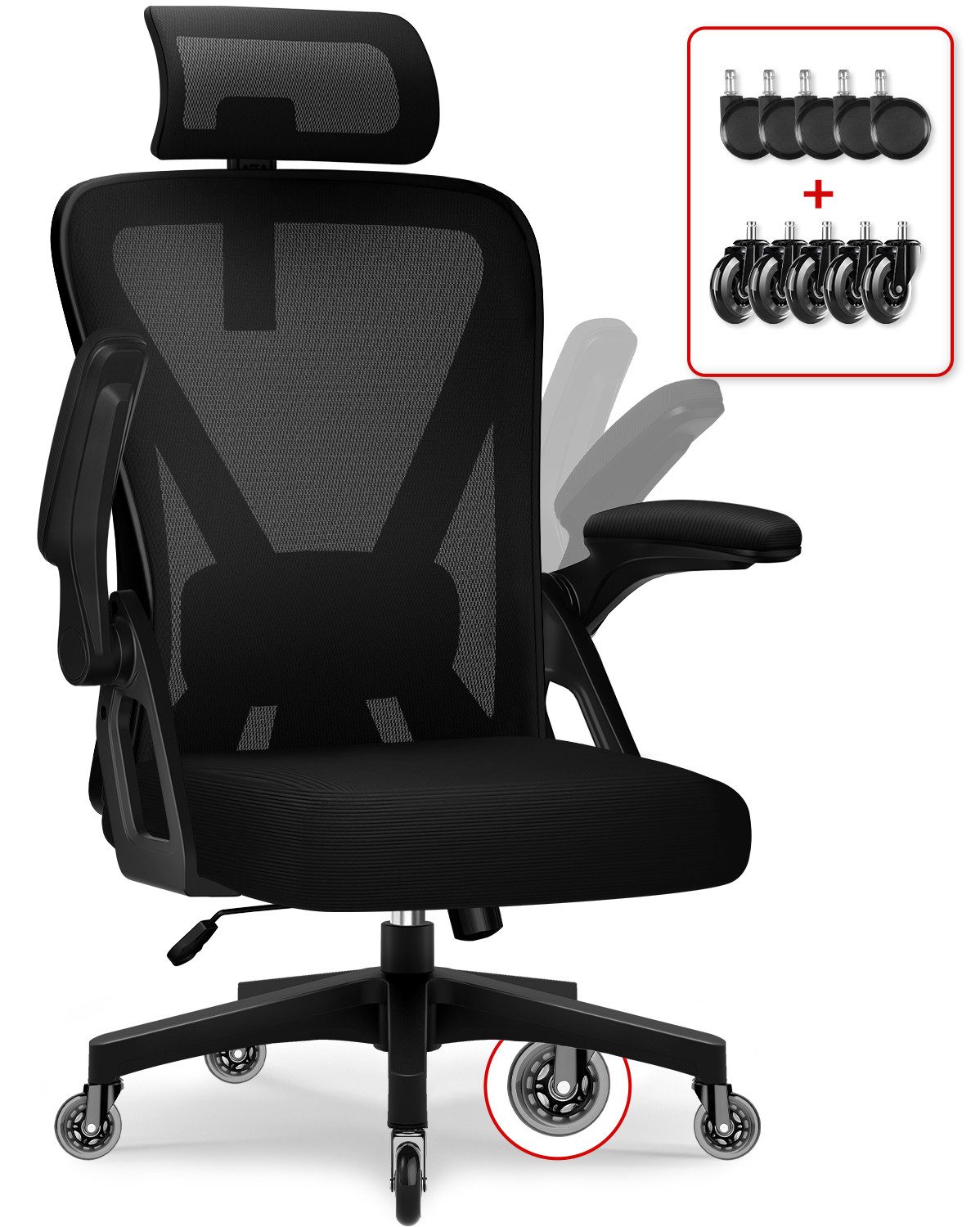 Homimaster Bürostuhl Bürostuhl Ergonomisch, Schreibtischstuhl mit günstig online kaufen