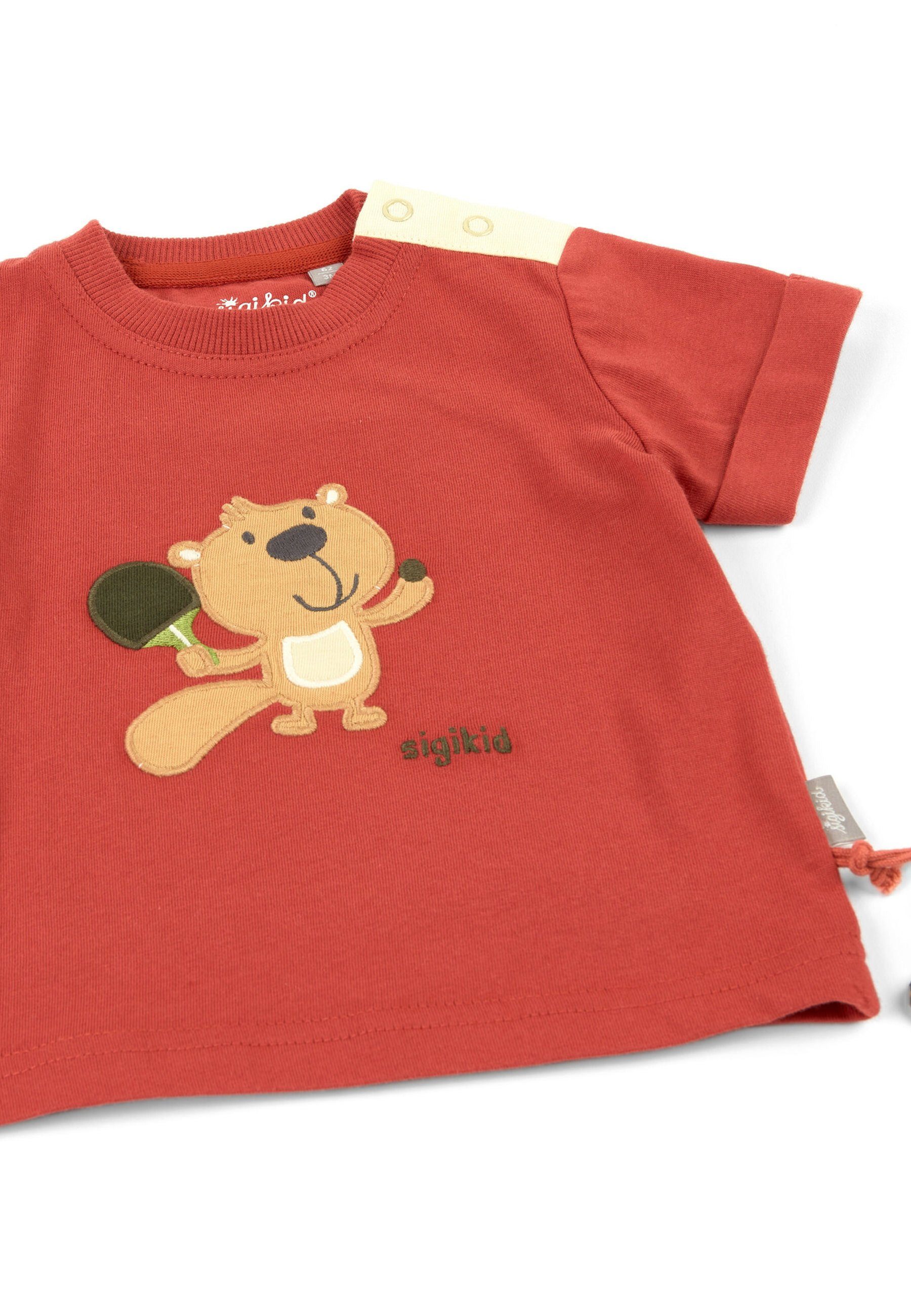 (1-tlg) Baby T-Shirt Sigikid dunkelrot T-Shirt Shirt