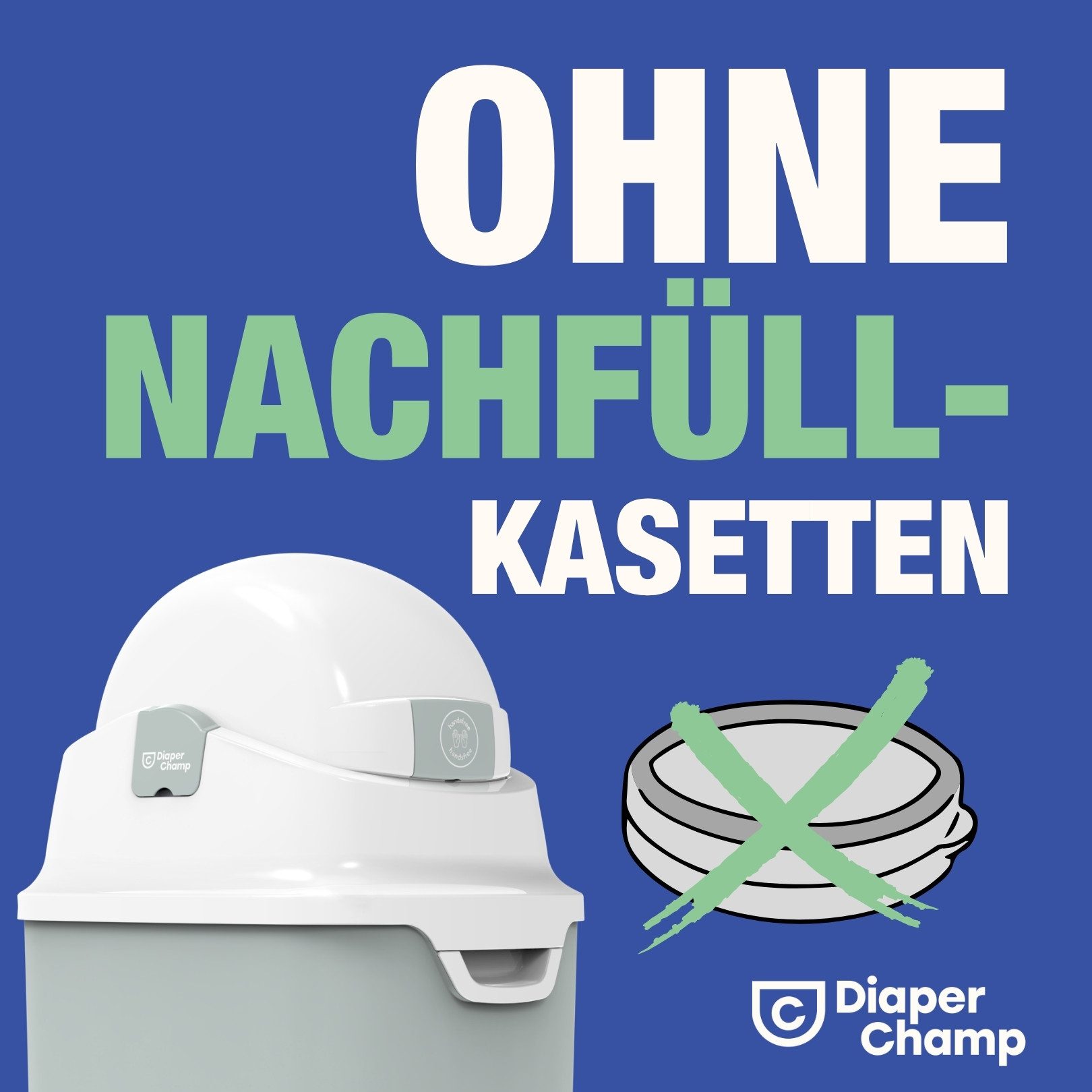 Diaper Champ Windeleimer Diaper Champ ONE Medium Handsfree Windeleimer mit Pedal geruchsdicht