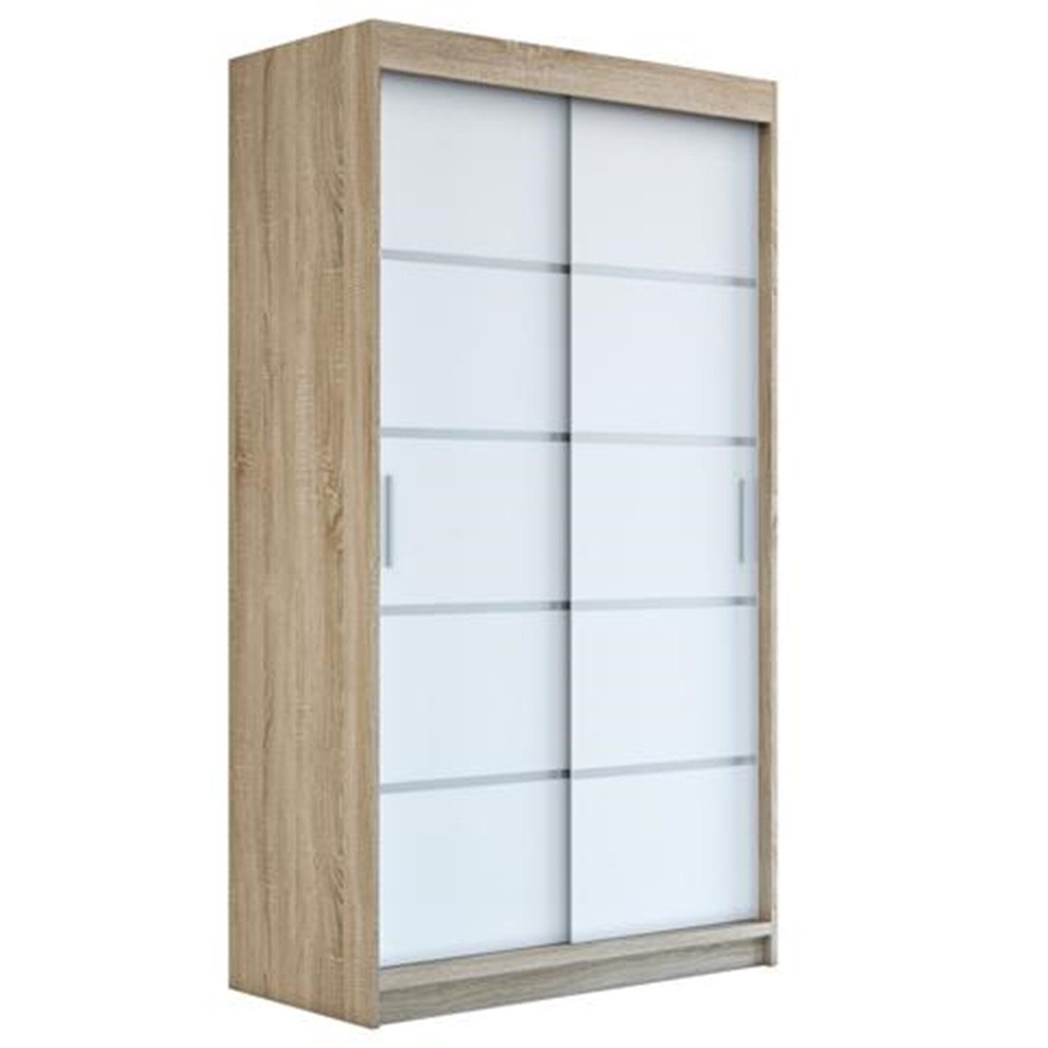 A&J MöbelLand GmbH Schiebetürenschrank PARIS 2-türig Schrank (TOP ANGEBOT! Geräumiger Schrank mit viel Stauraum:6 Regalen und 1 Kleiderstange – -ideal zur Aufbewahrung von Kleidung und Accessoires. TOP PRODUKT! Farbe und Größe (120 cm, 160 cm, 180 cm) zur Auswahl -wählen Sie das ideale Modell für Ihr Schlafzimmer!, Kleiderschrank mit Regalen) Breite: 120 cm, 140 cm, 160 cm, Höhe: 215 cm, Tiefe: 59,5 cm