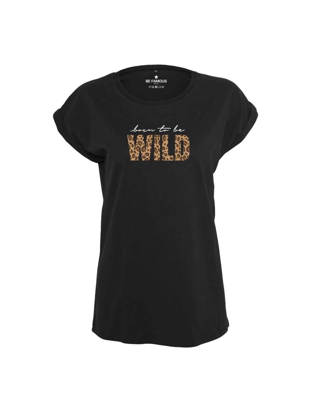 Be Famous Print-Shirt Classic Roll Up BOTOWI (1-tlg., keine)
