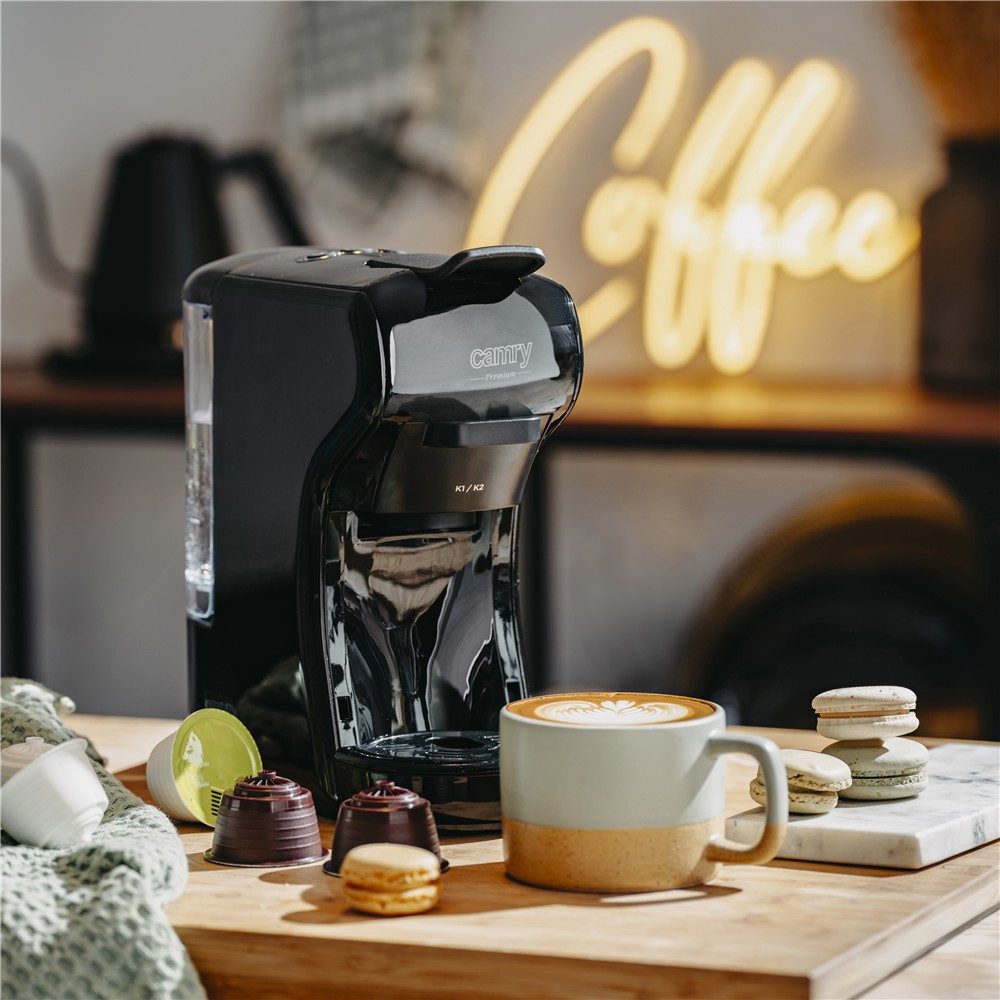 Camry Kapselmaschine CR 4414bb, Multi-Kapsel-Espressomaschine, 19 bar Kaffeemaschine, kompakt, Schwarz