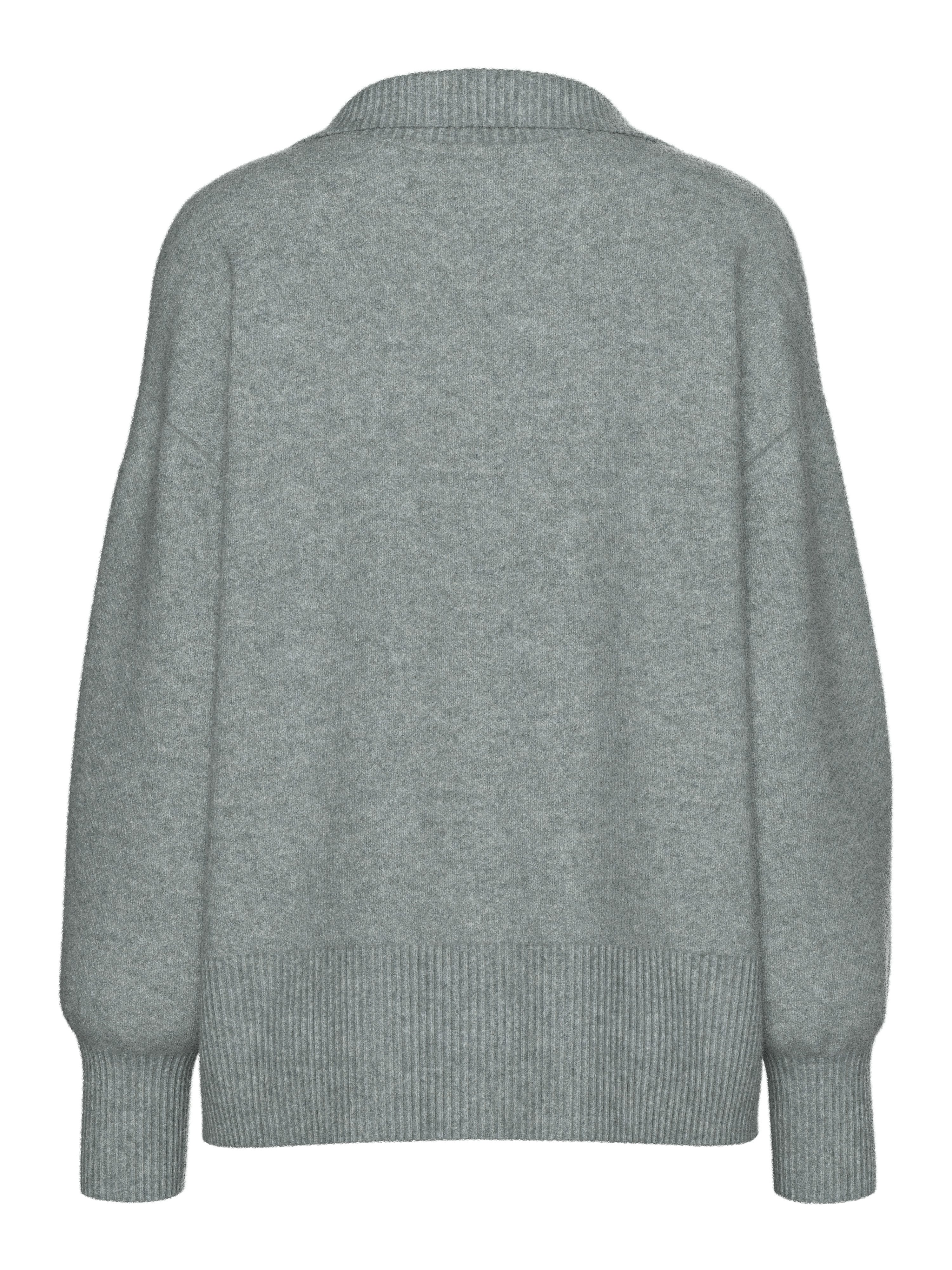 pieces V-Ausschnitt-Pullover PCMALOU LS POLO KNIT NOOS BC günstig online kaufen