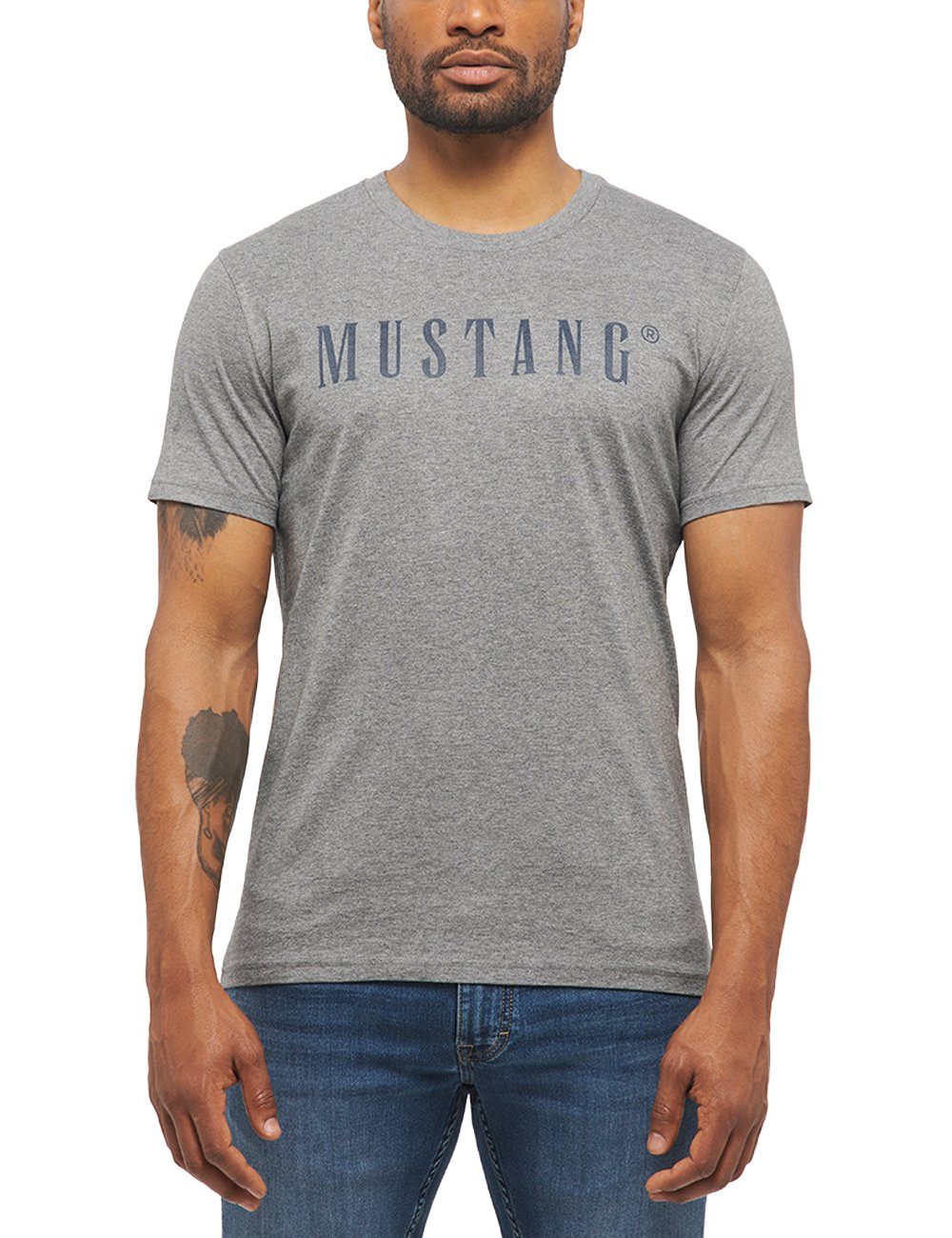 MUSTANG T-Shirt Style Alex C LOGO Tee grau | T-Shirts