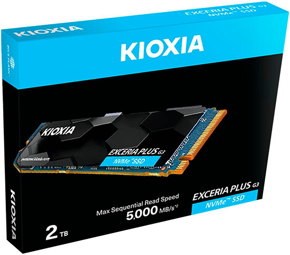KIOXIA Exceria Plus G3 interne SSD (2 TB) 5000 MB/S Lesegeschwindigkeit, 3900 MB/S Schreibgeschwindigkeit