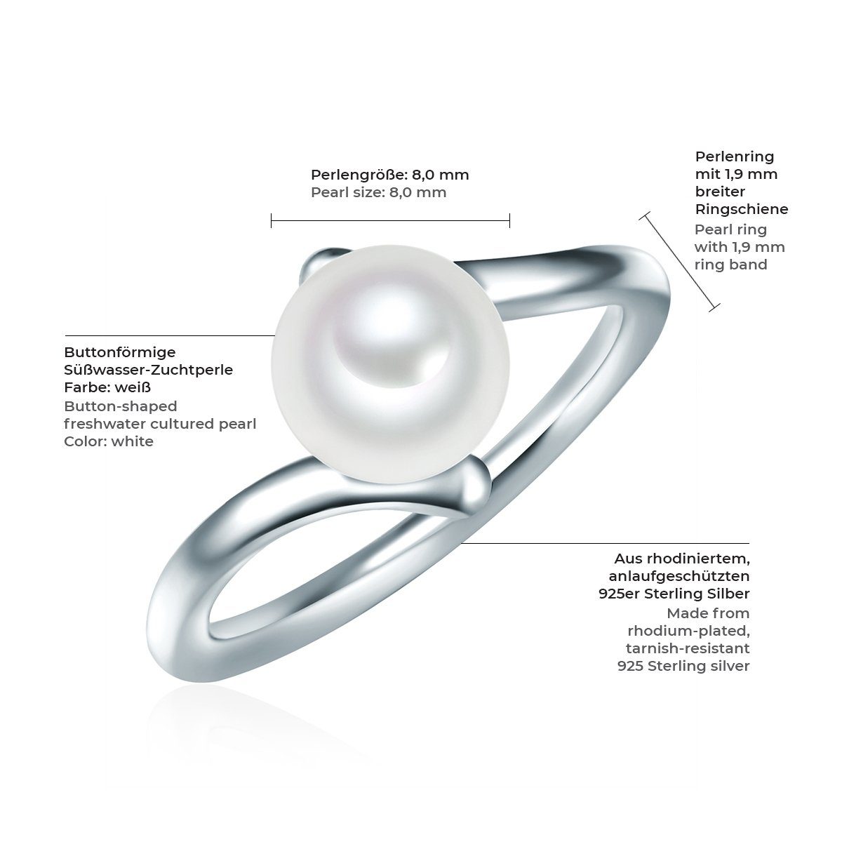 Valero Pearls Silberring silber, mit Süßwasser-Zuchtperle günstig online kaufen