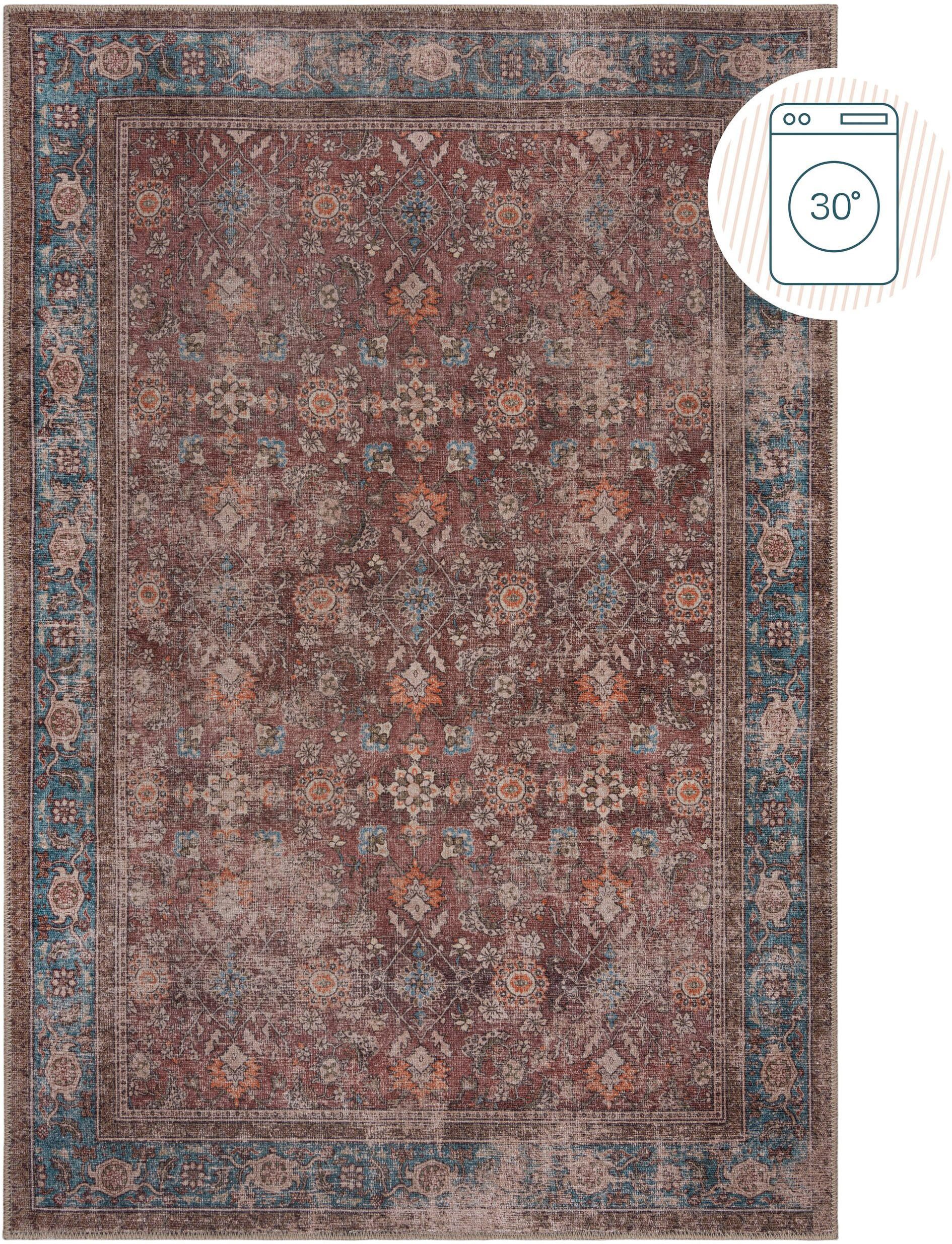 FLAIR RUGS Teppich Cyra, rechteckig, Höhe: 4 mm, traditioneller Teppich, kurzflor, waschbar, Wohnzimmer, Schlafzimmer