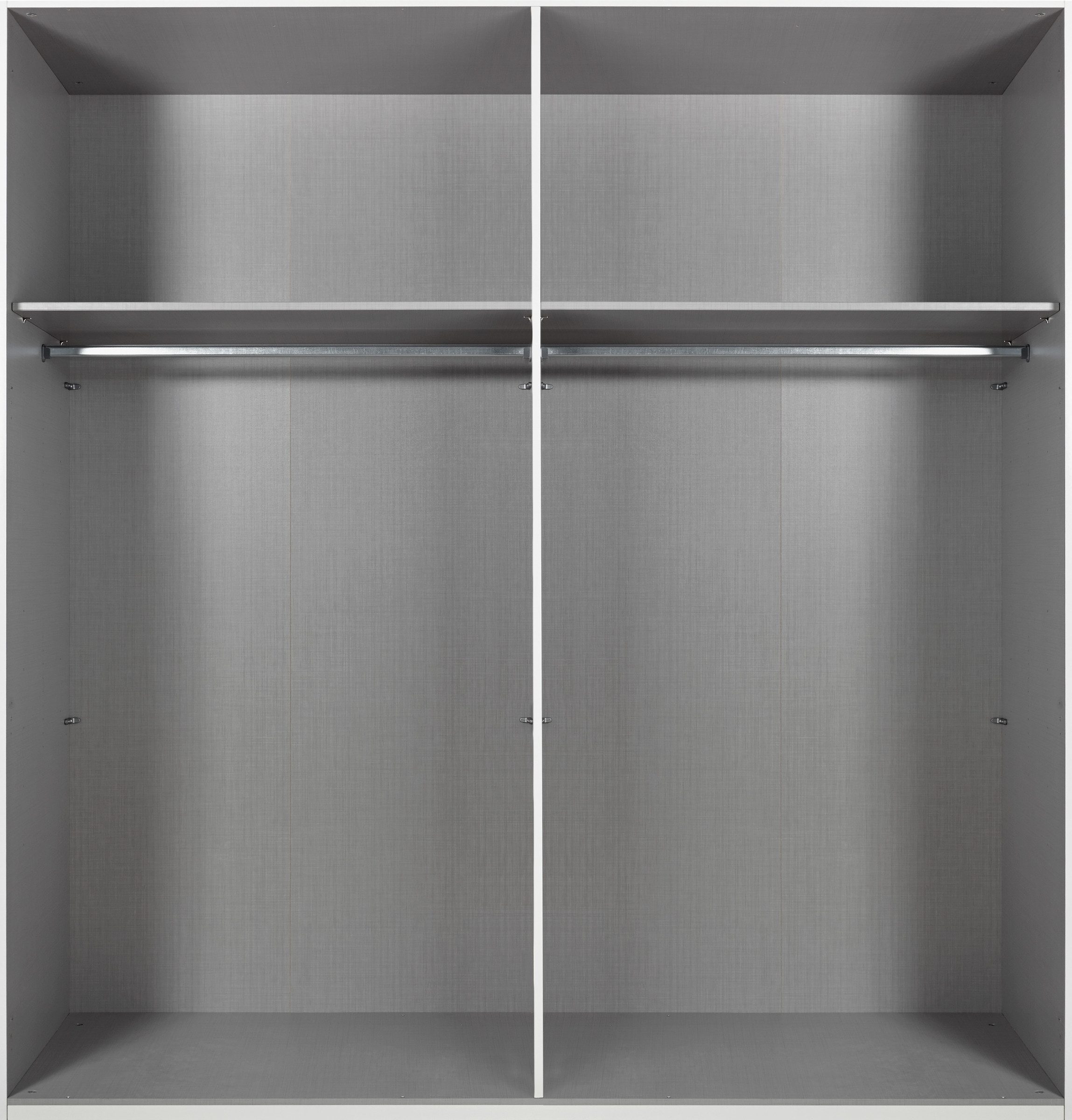 freiraum Schwebetürenschrank Minden in WEISS + RAW STEEL - 225x208x65cm (BxHxT)