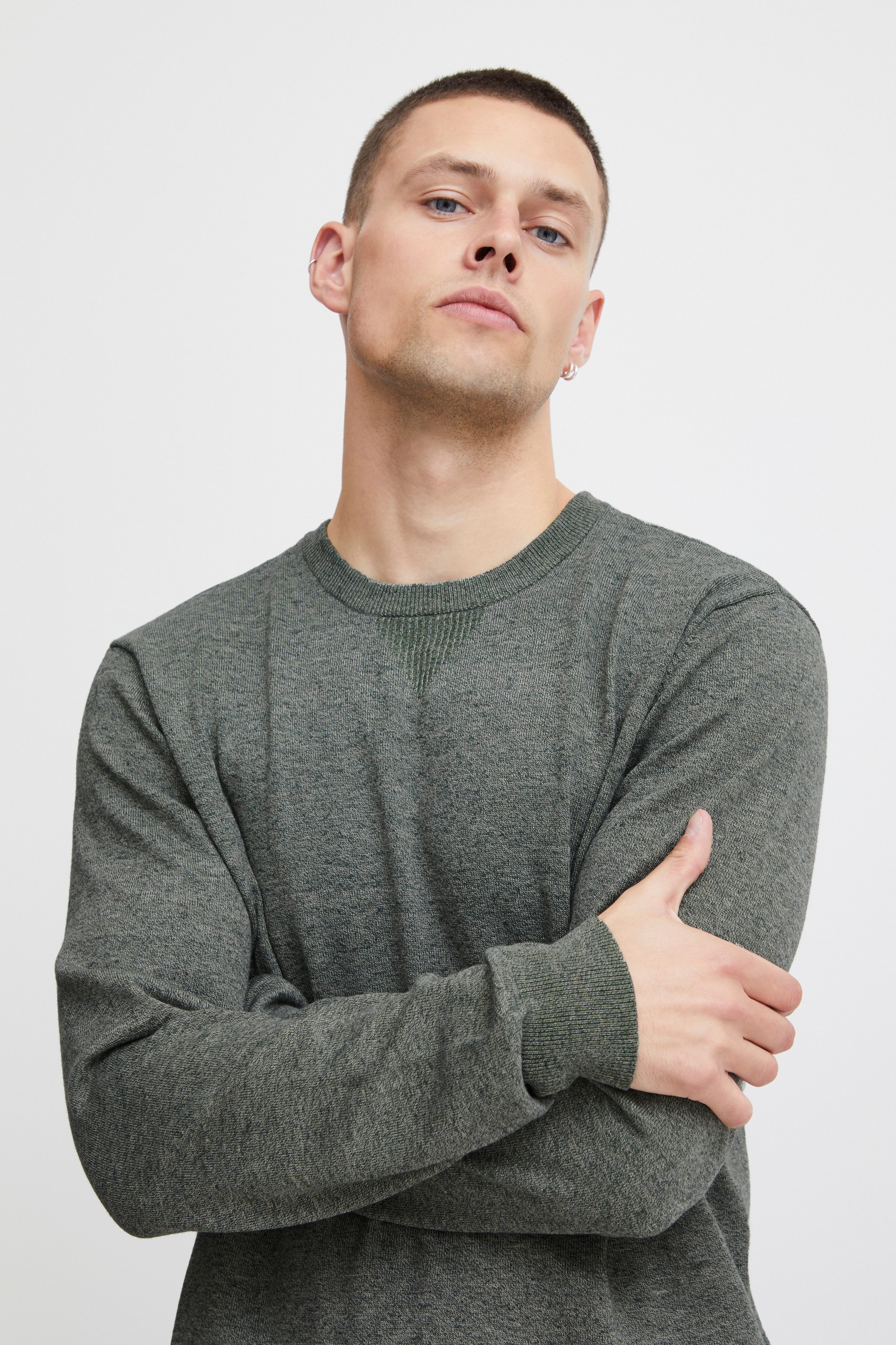Blend Rundhalspullover Pullover Kunstfaser
