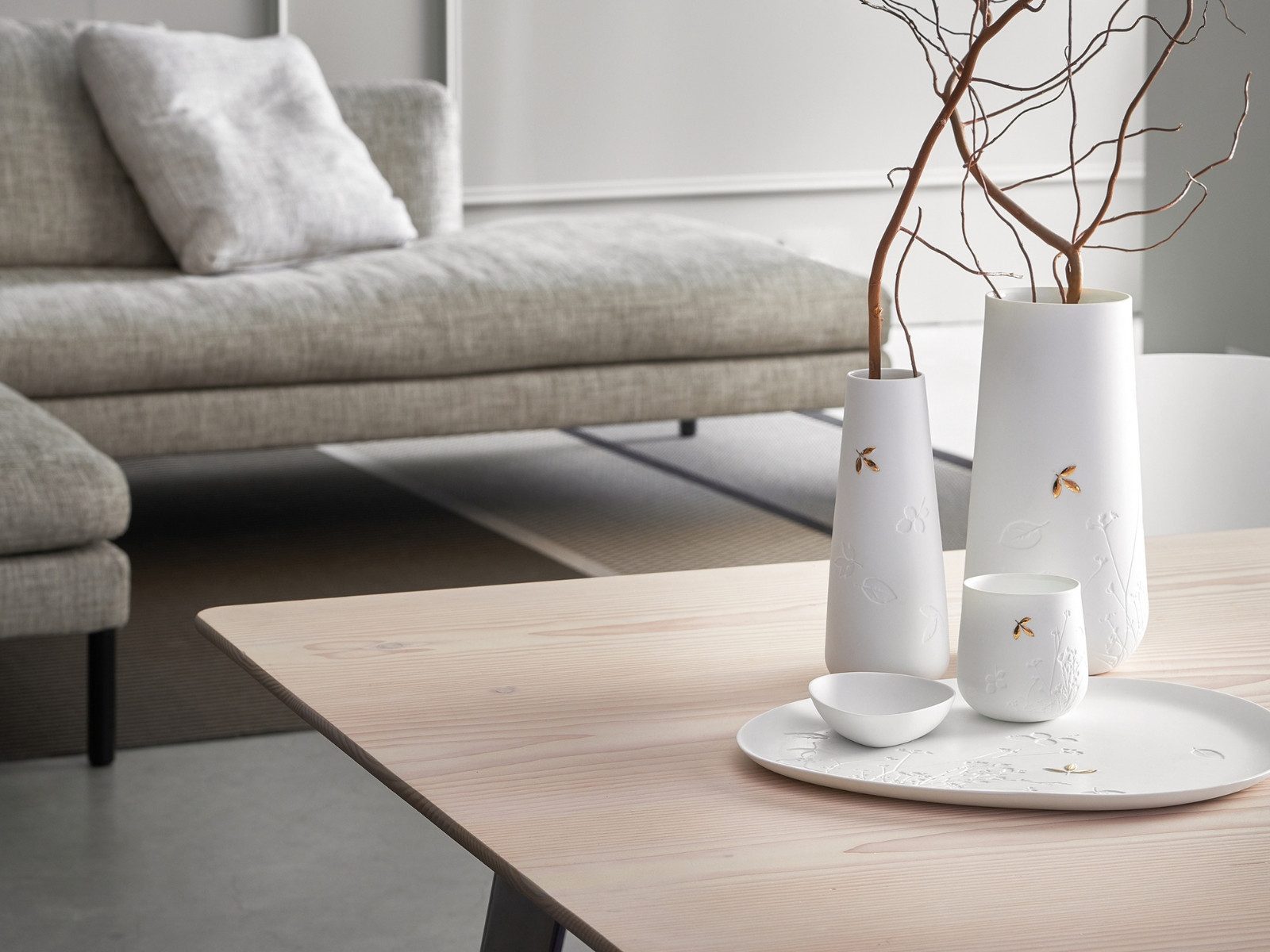 Räder Dekovase Vase groß Goldenes Blatt weiß 25cm (Dekovasen) – Bild 2 von 3
