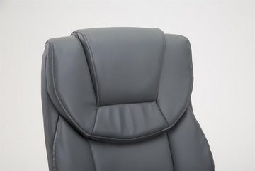 TPFLiving Bürostuhl Texum 2 mit bequemer Rückenlehne - höhenverstellbar und 360° drehbar (Schreibtischstuhl, Drehstuhl, Chefsessel, Bürostuhl XXL), Gestell: Kunststoff silber - Sitz: Kunstleder grau