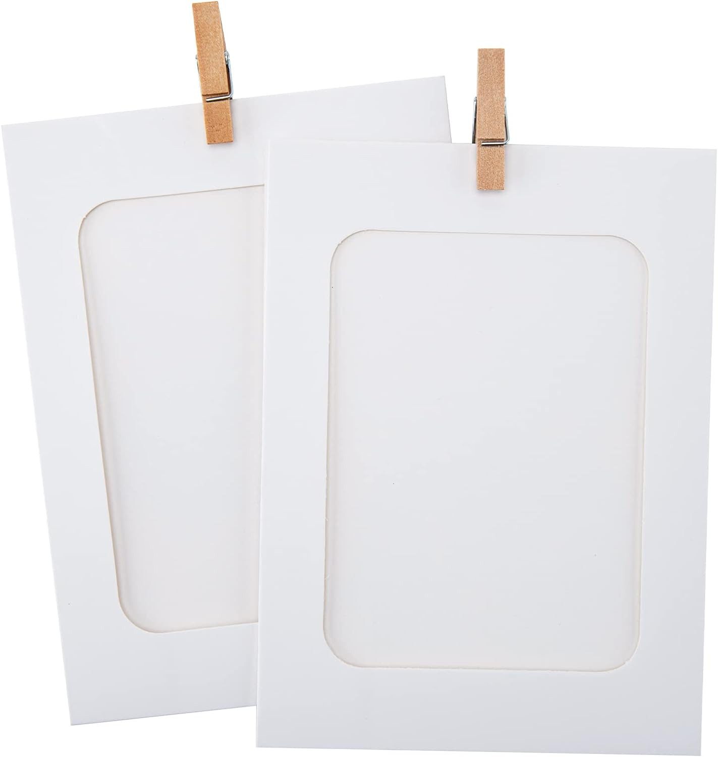 Refttenw Bilderrahmen-Set 20-St Papier-Fotorahmen mit Holzclips günstig online kaufen