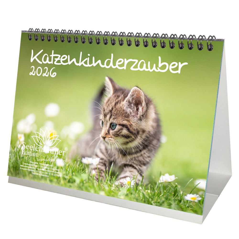 Seelenzauber Tischkalender Katzenkinderzauber DIN A5 Tischkalender für 2026 Katzenkinder Babys