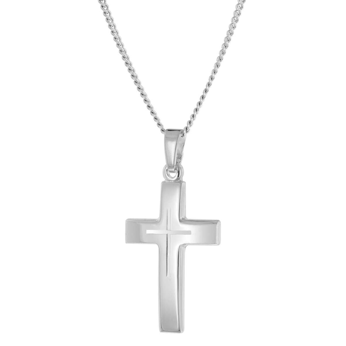 trendor Kreuzkette 21168, mit Kreuz-Anhänger für Damen & Jugendliche 925 Silber