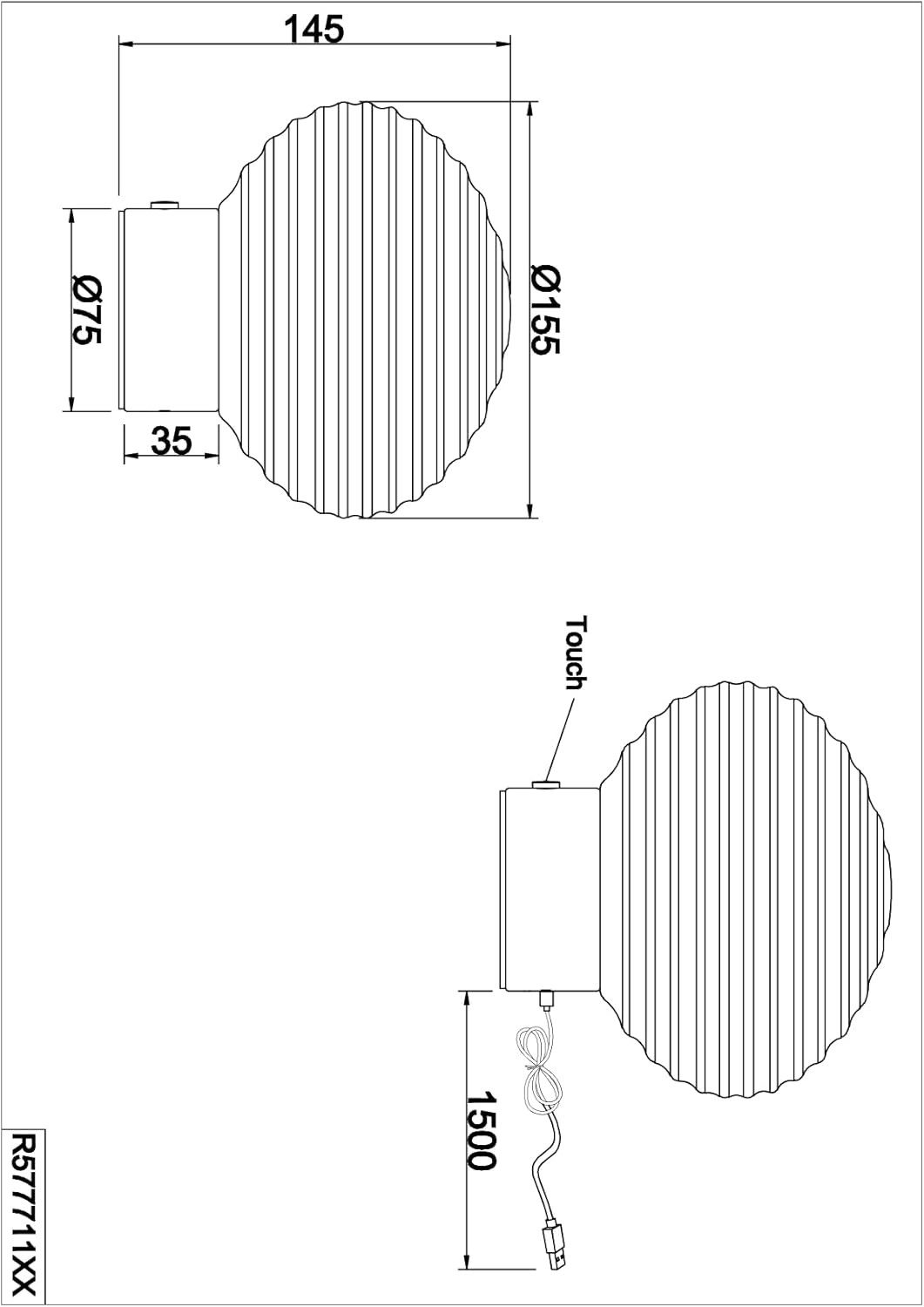 lightling LED Tischleuchte Elena, Touchfunktion, LED fest integriert, Warmweiß, IP20, per Touch dimmbar