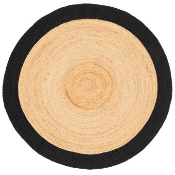 Sisalteppich Naturfaser Teppich Jute Salsa Bordüre Rund, Pergamon, Rund, Höhe: 8 mm