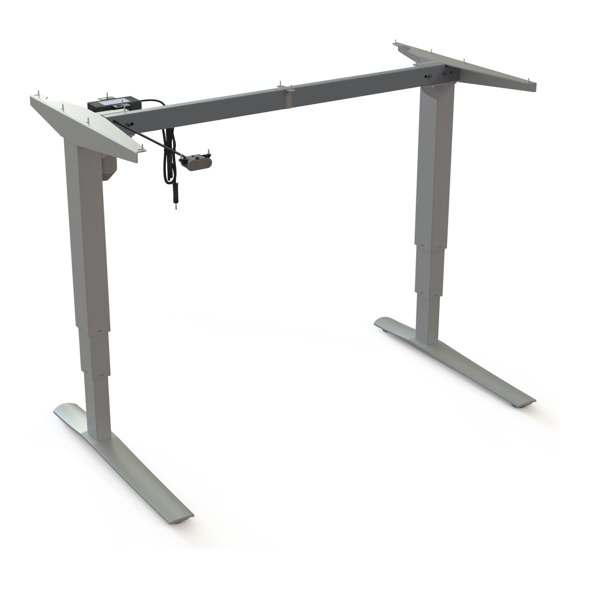 Stier Eckschreibtisch STIER Elektrisch höhenverstellbares Gestell 501-43 Silber für 120 x 80