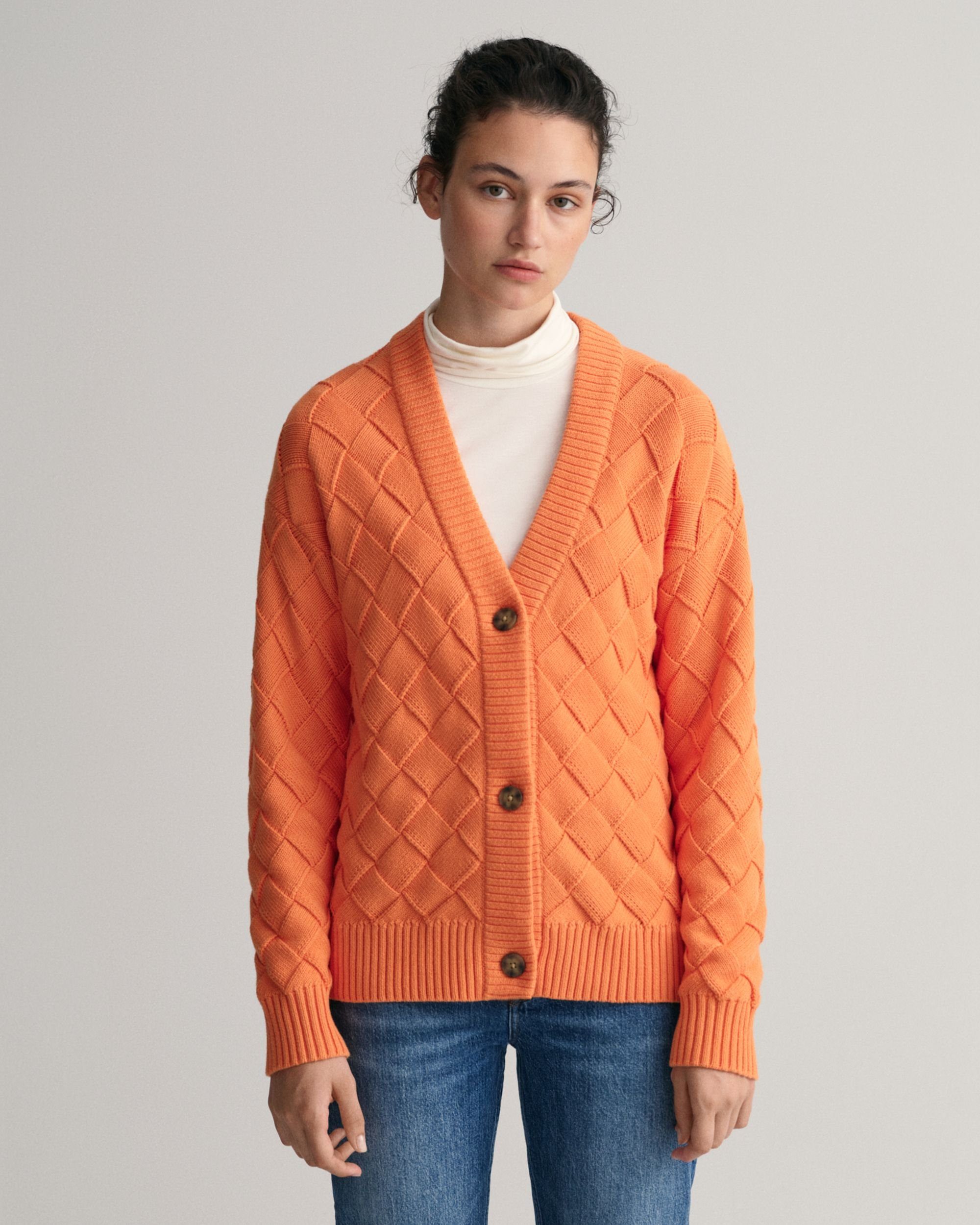 Strickpullover Strickjacke mit Webstruktur