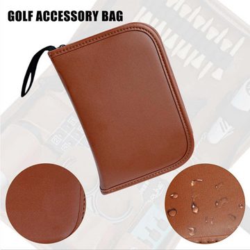 Silberstern Werkzeugtasche Golf-Werkzeugtasche aus Leder Multifunktionale Aufbewahrungstasche, Die Golf-Zubehörtasche ist eine leicht zu tragende Werkzeugtasche