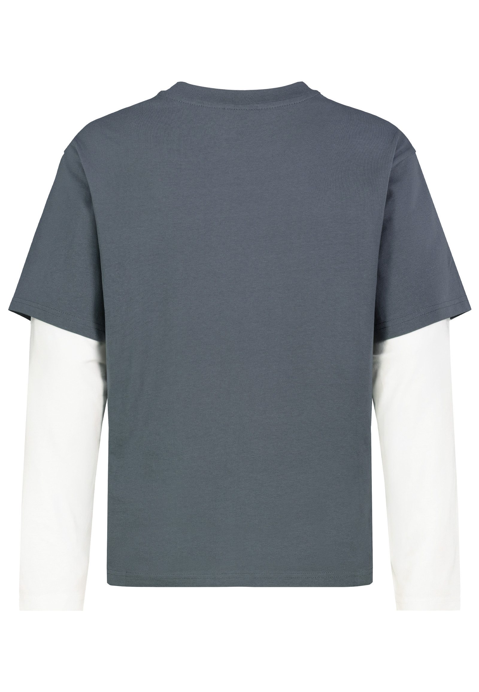 SUBLEVEL Longsleeve Langarmshirt Layer-Look Lagen-Look, Print und Stickerei vorne