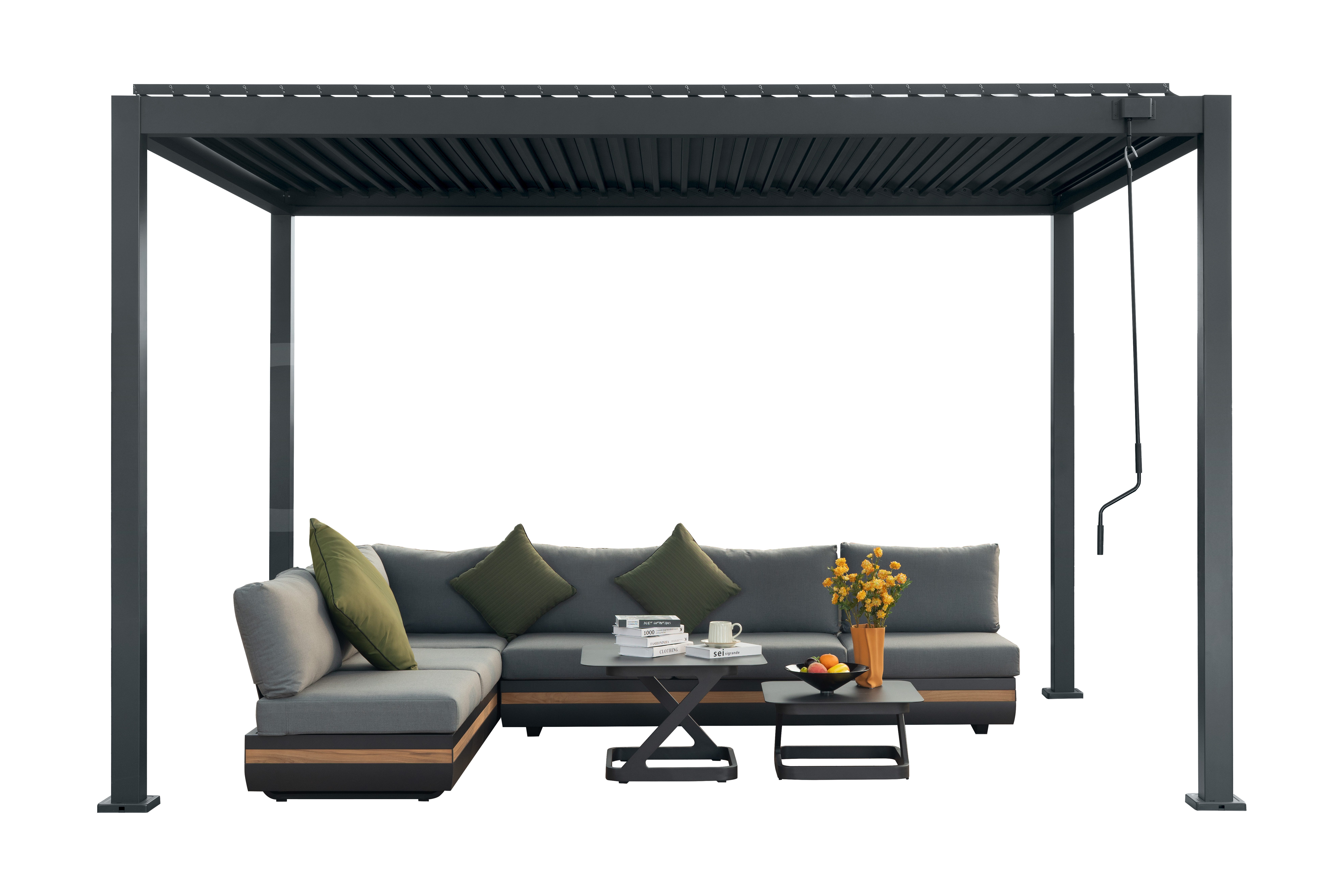 KONIFERA Pavillon Pergola Lucida Premium, Pergola aus hochwertigstem Material 100% Aluminium, Lamellendach