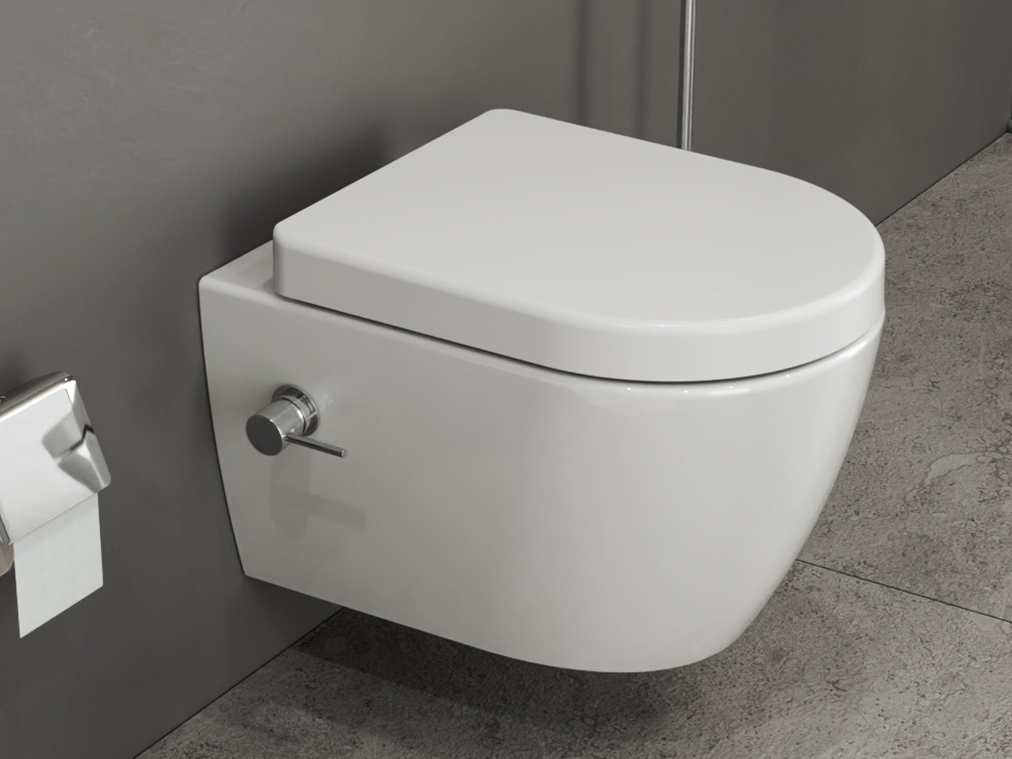 Aqua Bagno Dusch-WC Hänge-Dusch-WC spülrandlos,Taharet,Warm-Kalt Mischer, günstig online kaufen