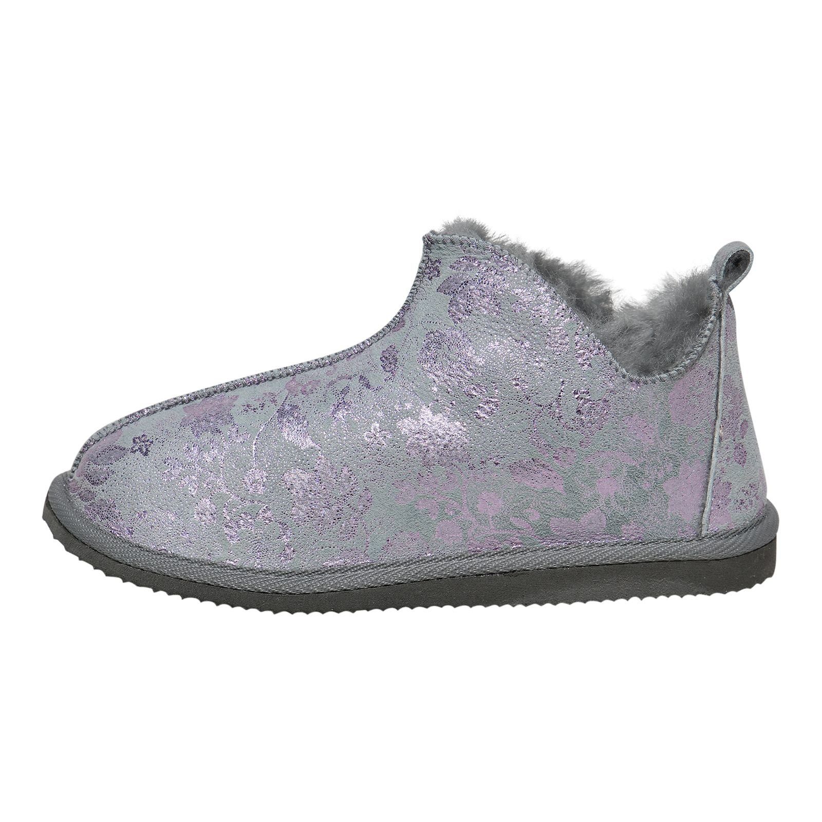 Hollert Hausschuh Angel Hüttenschuhe Fellschuhe Echtleder Merino Schaffell gefüttert