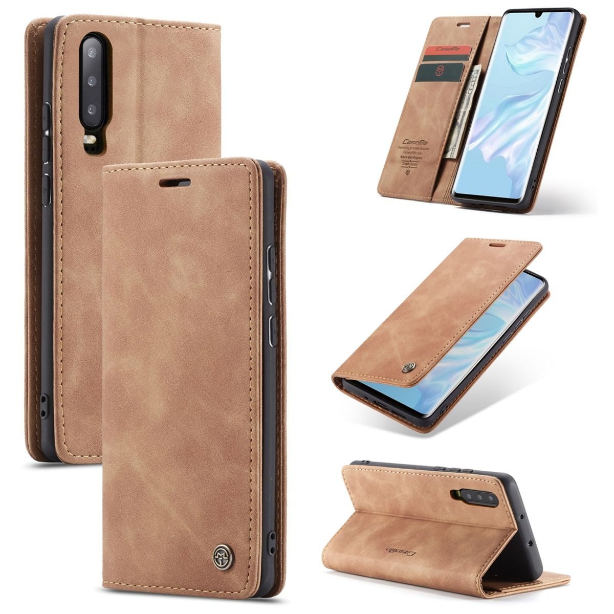 König Design Handyhülle Huawei P30, Schutzhülle Schutztasche Case Cover Etuis Wallet Klapptasche Bookstyle