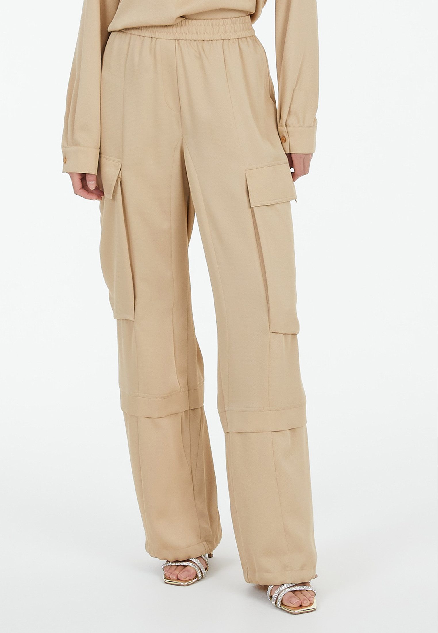 MARC AUREL Cargohose aus mattem Satin günstig online kaufen