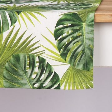SCHÖNER LEBEN. Tischläufer SCHÖNER LEBEN. Tischläufer Palmen Blätter 40x160cm, Digitaldruck
